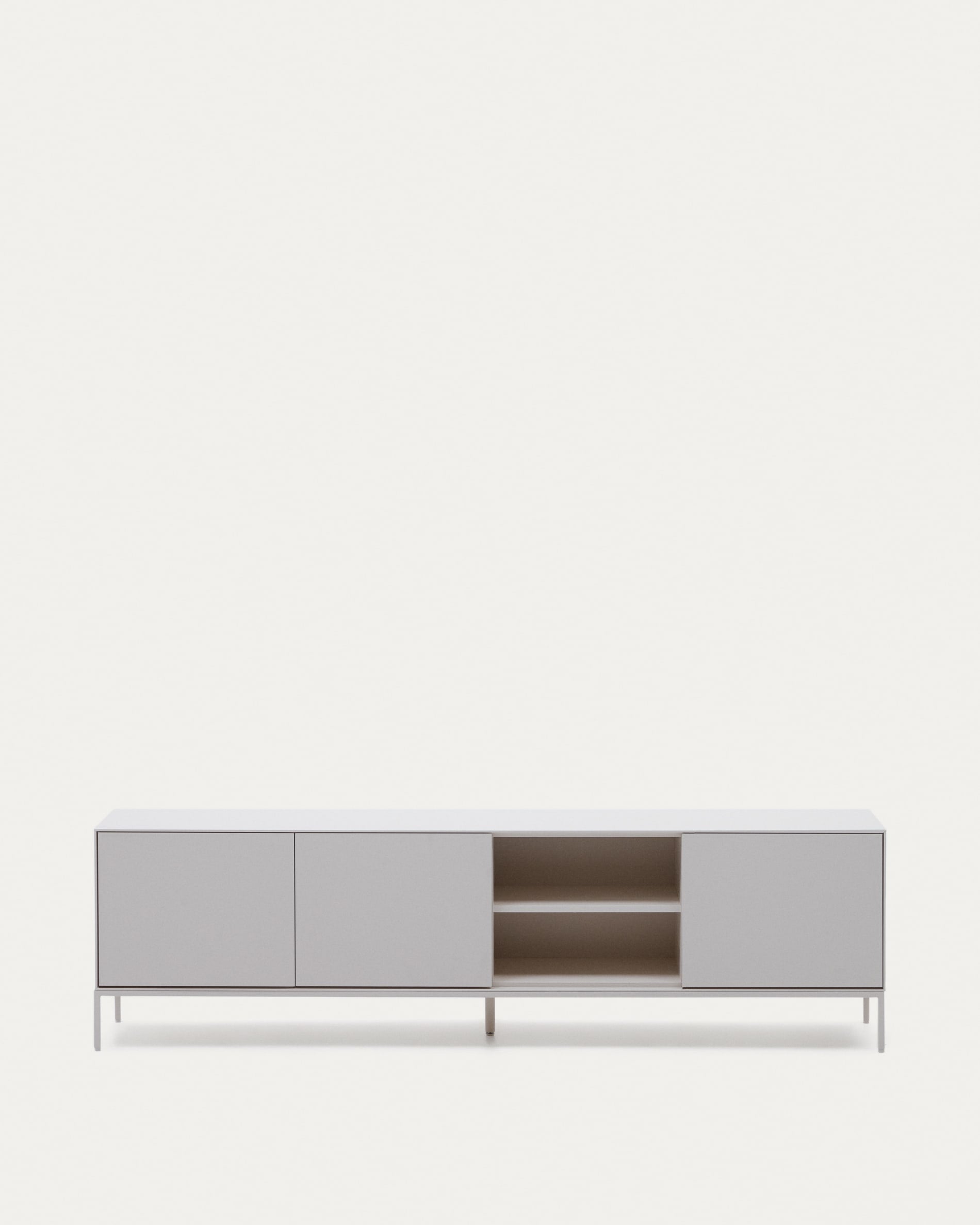 Vedrana TV-Schrank 3 Türen MDF weiss lackiert 195 x 55 cm in Weiß präsentiert im Onlineshop von KAQTU Design AG. Sideboard ist von Kave Home