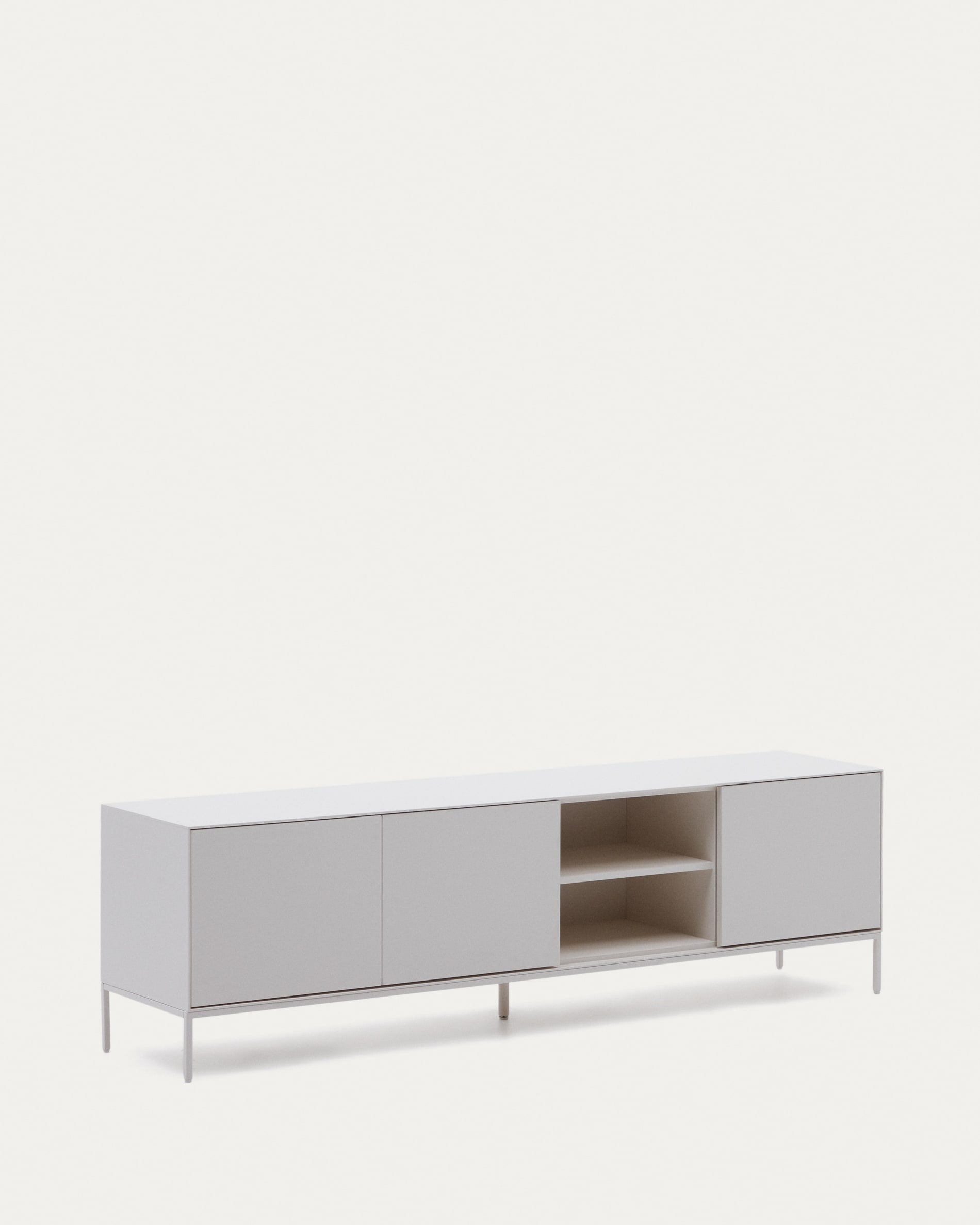 Vedrana TV-Schrank 3 Türen MDF weiss lackiert 195 x 55 cm in Weiß präsentiert im Onlineshop von KAQTU Design AG. Sideboard ist von Kave Home