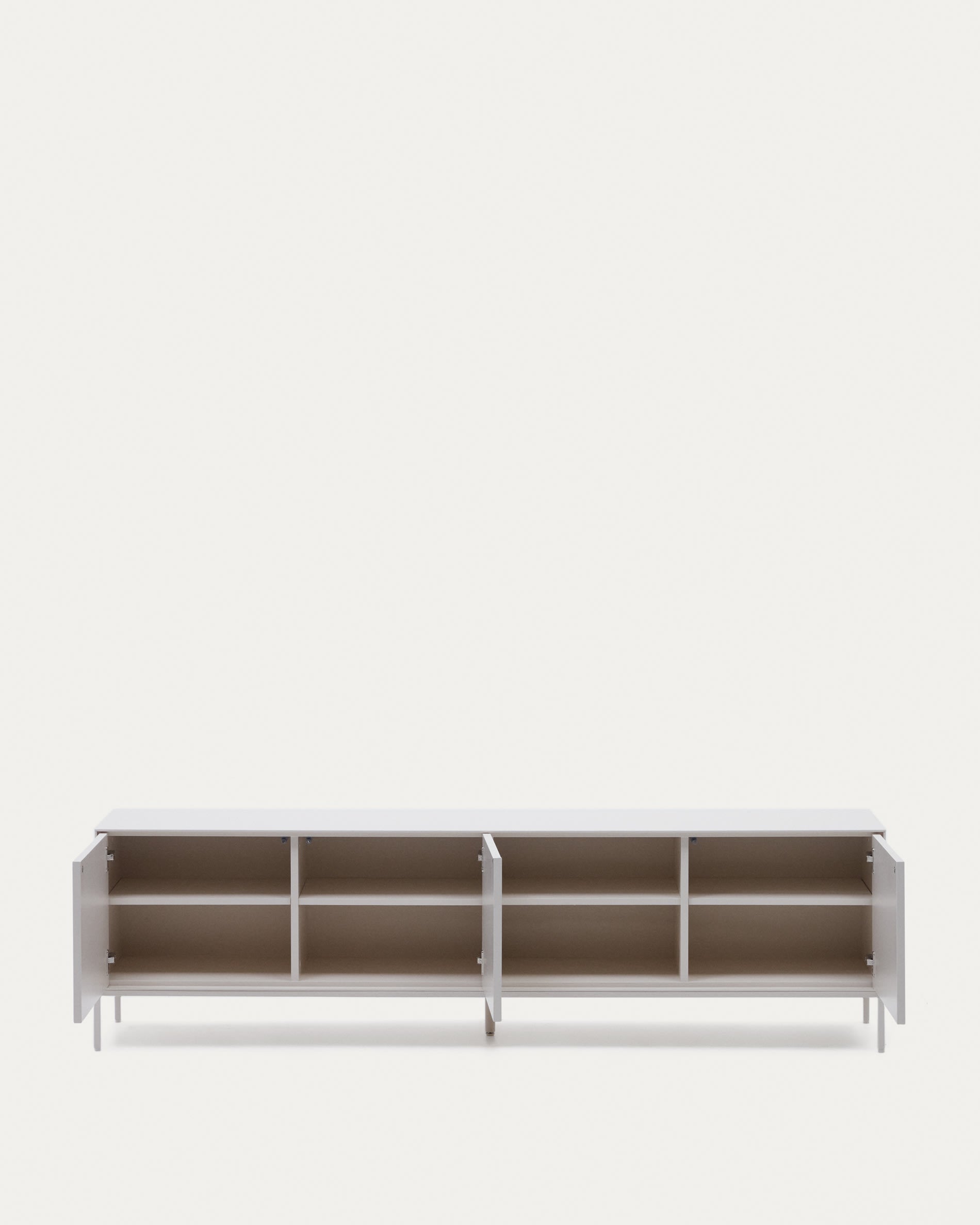 Vedrana TV-Schrank 3 Türen MDF weiss lackiert 195 x 55 cm in Weiß präsentiert im Onlineshop von KAQTU Design AG. Sideboard ist von Kave Home