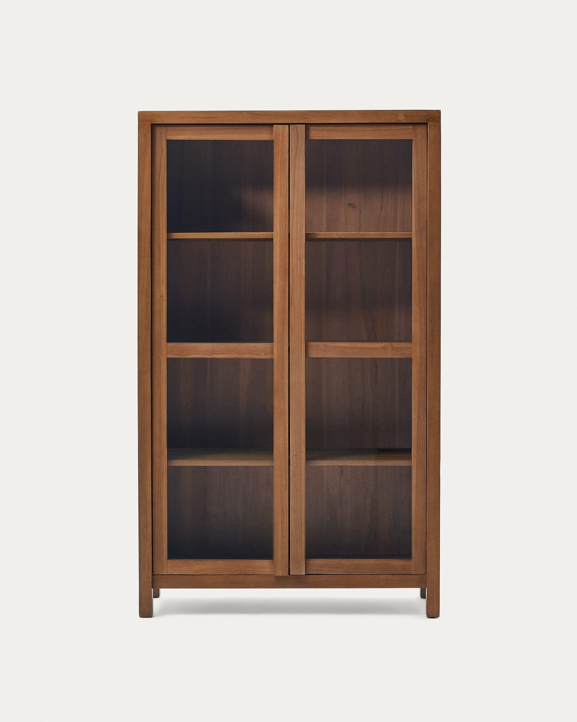 Sashi Vitrine aus massivem Teakholz 110 x 185 cm in Braun präsentiert im Onlineshop von KAQTU Design AG. Vitrine ist von Kave Home