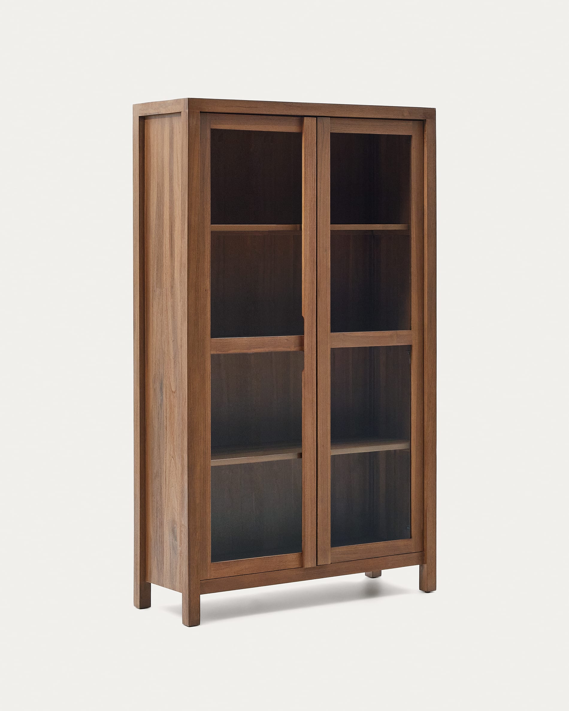 Sashi Vitrine aus massivem Teakholz 110 x 185 cm in Braun präsentiert im Onlineshop von KAQTU Design AG. Vitrine ist von Kave Home