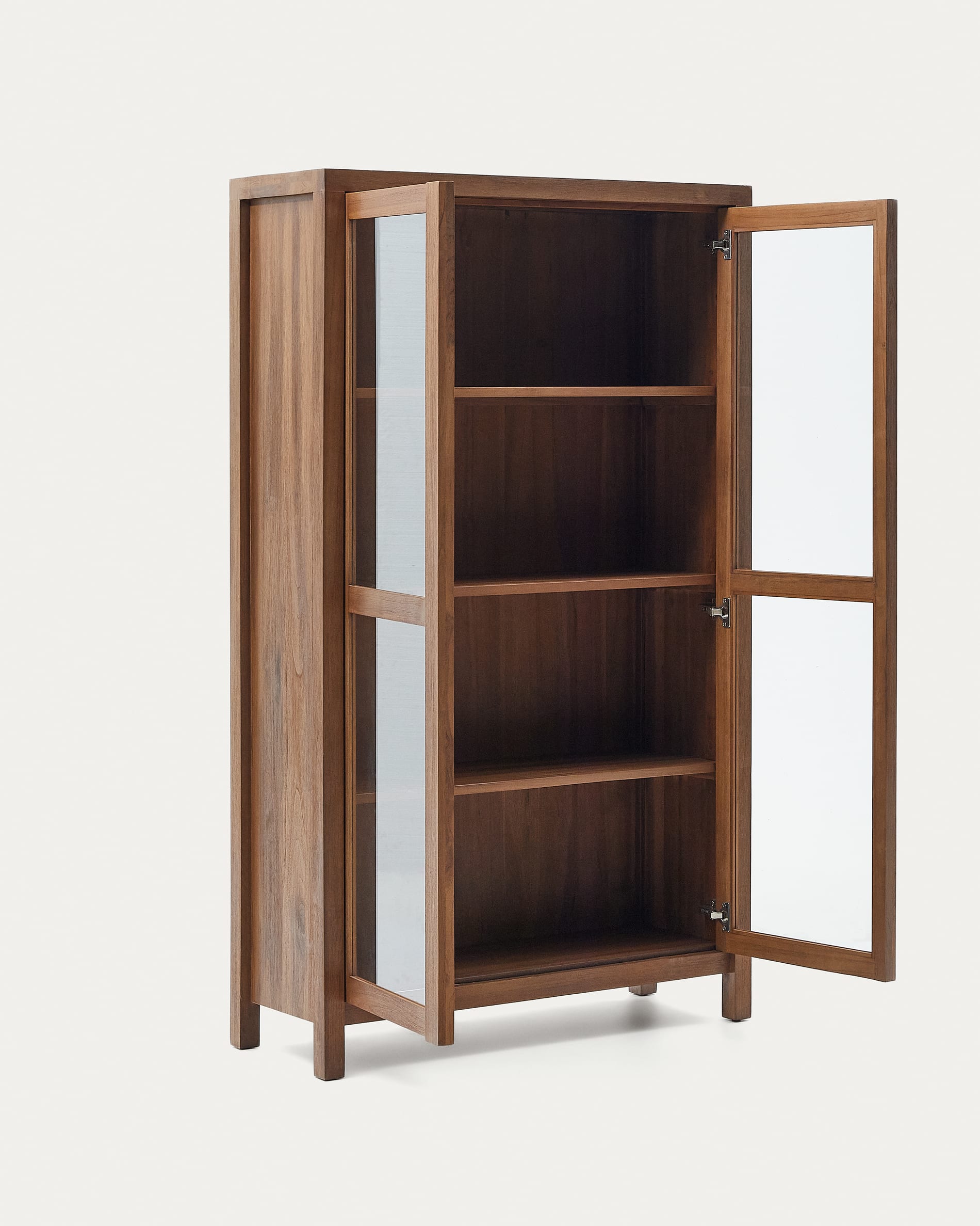 Sashi Vitrine aus massivem Teakholz 110 x 185 cm in Braun präsentiert im Onlineshop von KAQTU Design AG. Vitrine ist von Kave Home