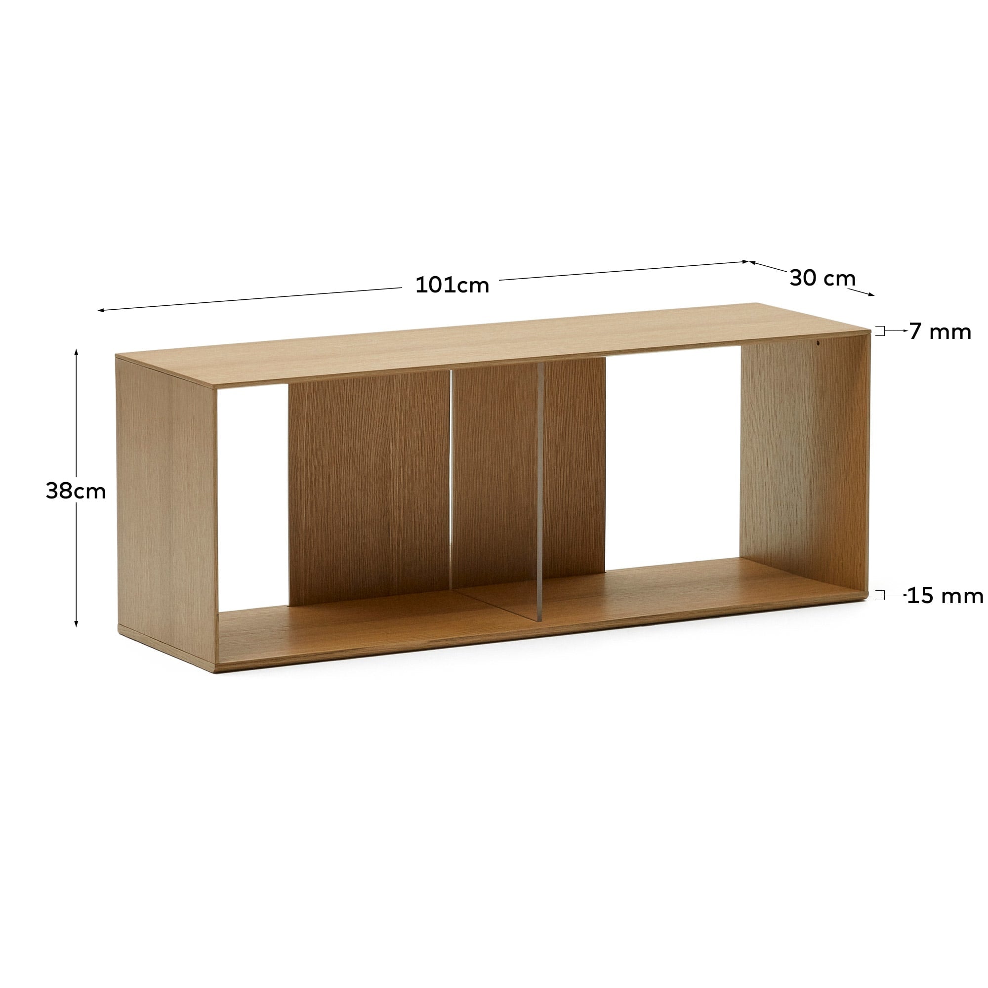 Litto grosses Regalmodul aus Eichenfurnier 101 x 38 cm in Natur präsentiert im Onlineshop von KAQTU Design AG. Regalsystem ist von Kave Home