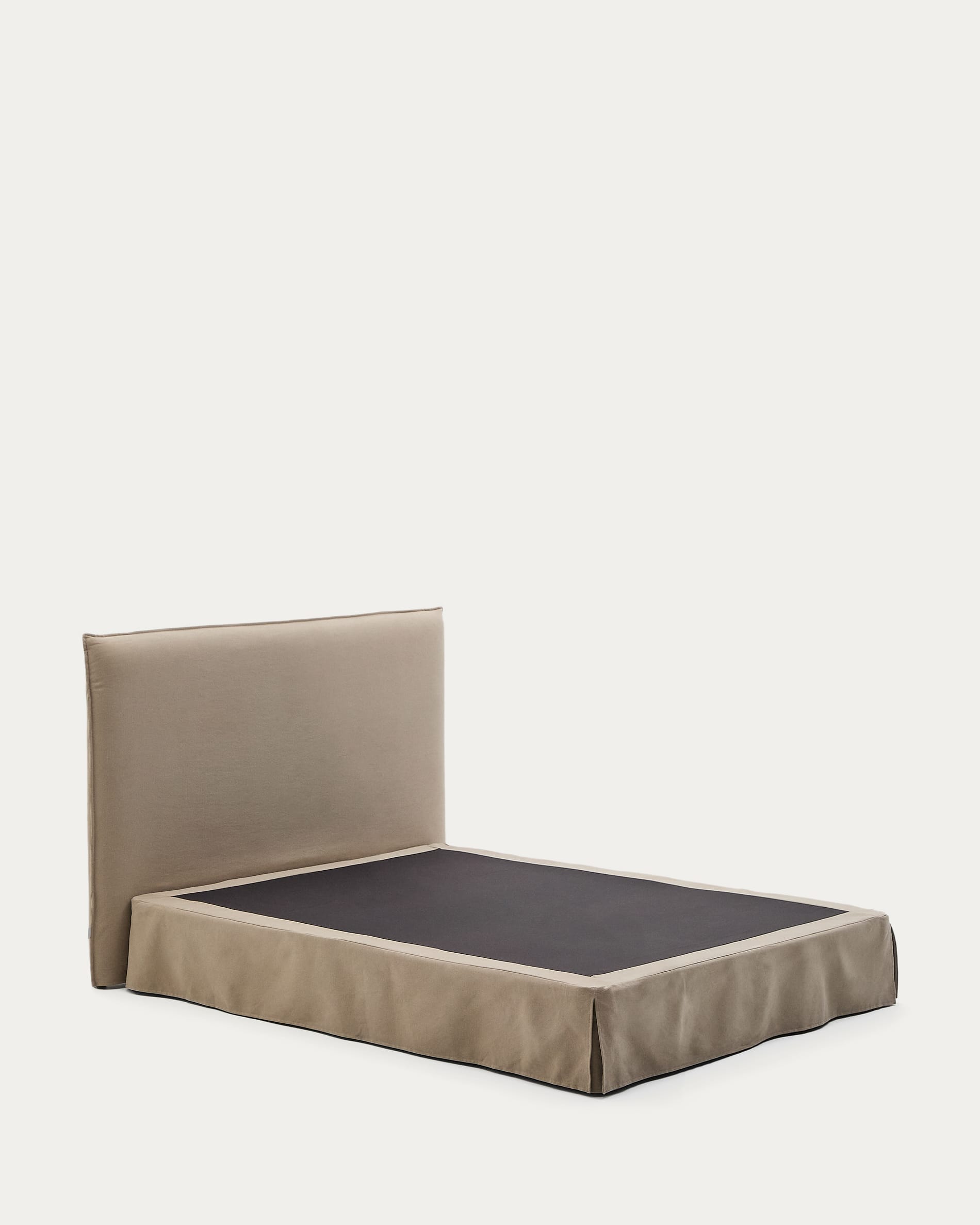 Bett mit abnehmbarem Bezug Jaira aus Leinen und Baumwolle taupe für eine Matratze von 160 x 200 cm in Taupe präsentiert im Onlineshop von KAQTU Design AG. Bett ist von Kave Home