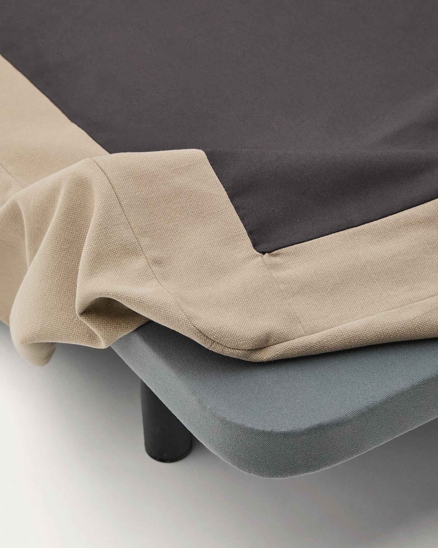 Bett mit abnehmbarem Bezug Jaira aus Leinen und Baumwolle taupe für eine Matratze von 160 x 200 cm in Taupe präsentiert im Onlineshop von KAQTU Design AG. Bett ist von Kave Home