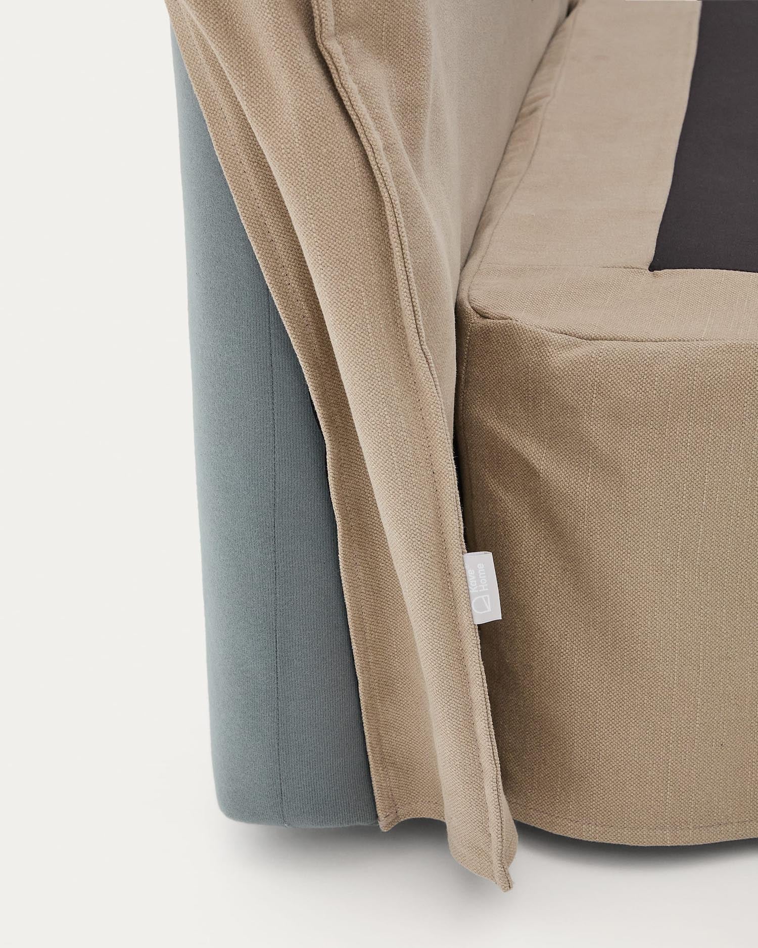 Bett mit abnehmbarem Bezug Jaira aus Leinen und Baumwolle taupe für eine Matratze von 160 x 200 cm in Taupe präsentiert im Onlineshop von KAQTU Design AG. Bett ist von Kave Home