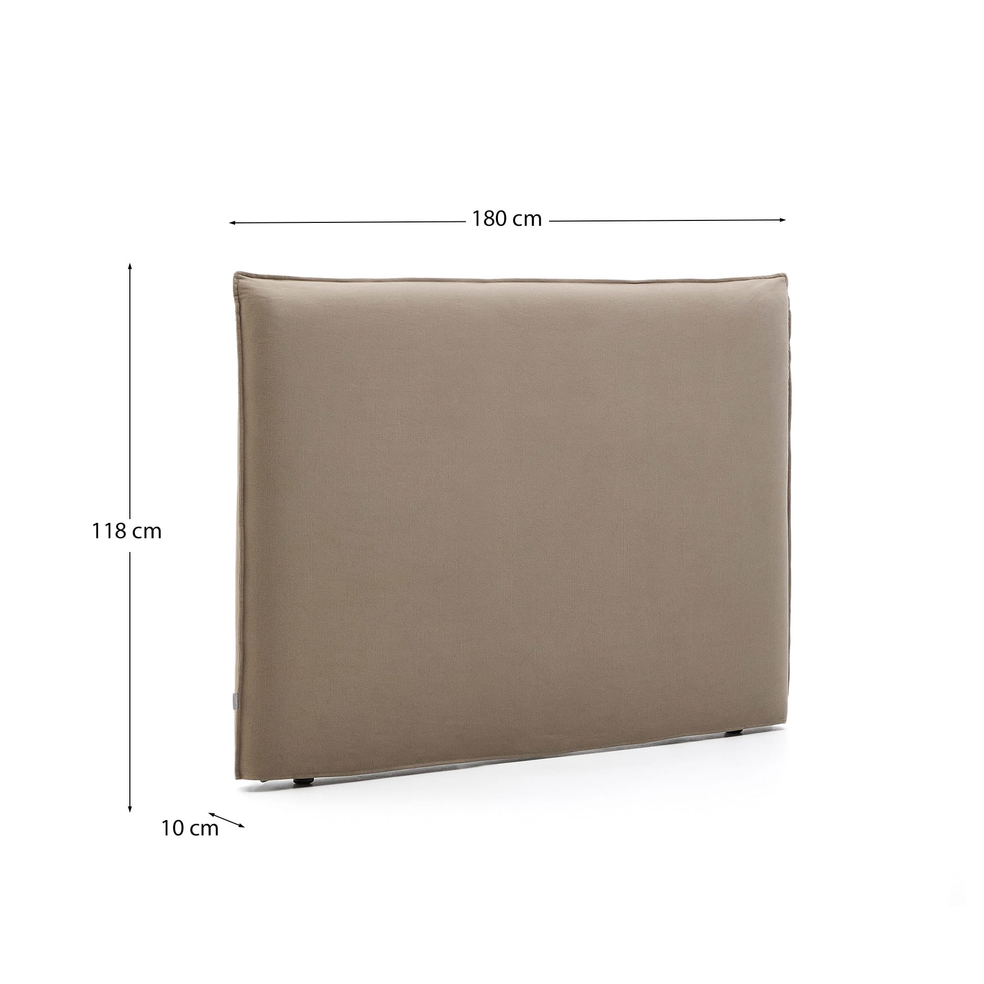 Kopfteil mit abnehmbarem Bezug Jaira aus Leinen und Baumwolle taupe für ein Bett von 160 cm   in Taupe präsentiert im Onlineshop von KAQTU Design AG. Zubehör Bett ist von Kave Home