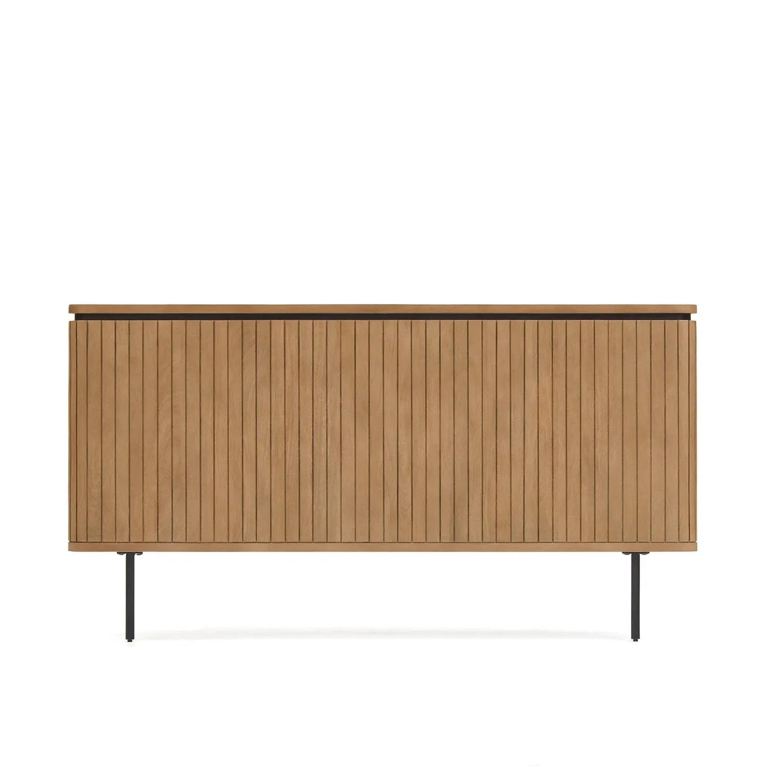 Licia Bettkopfteil massives Mangoholz und Metall mit schwarzem Finish für Bett von 180 cm in Natur präsentiert im Onlineshop von KAQTU Design AG. Sideboard ist von Kave Home