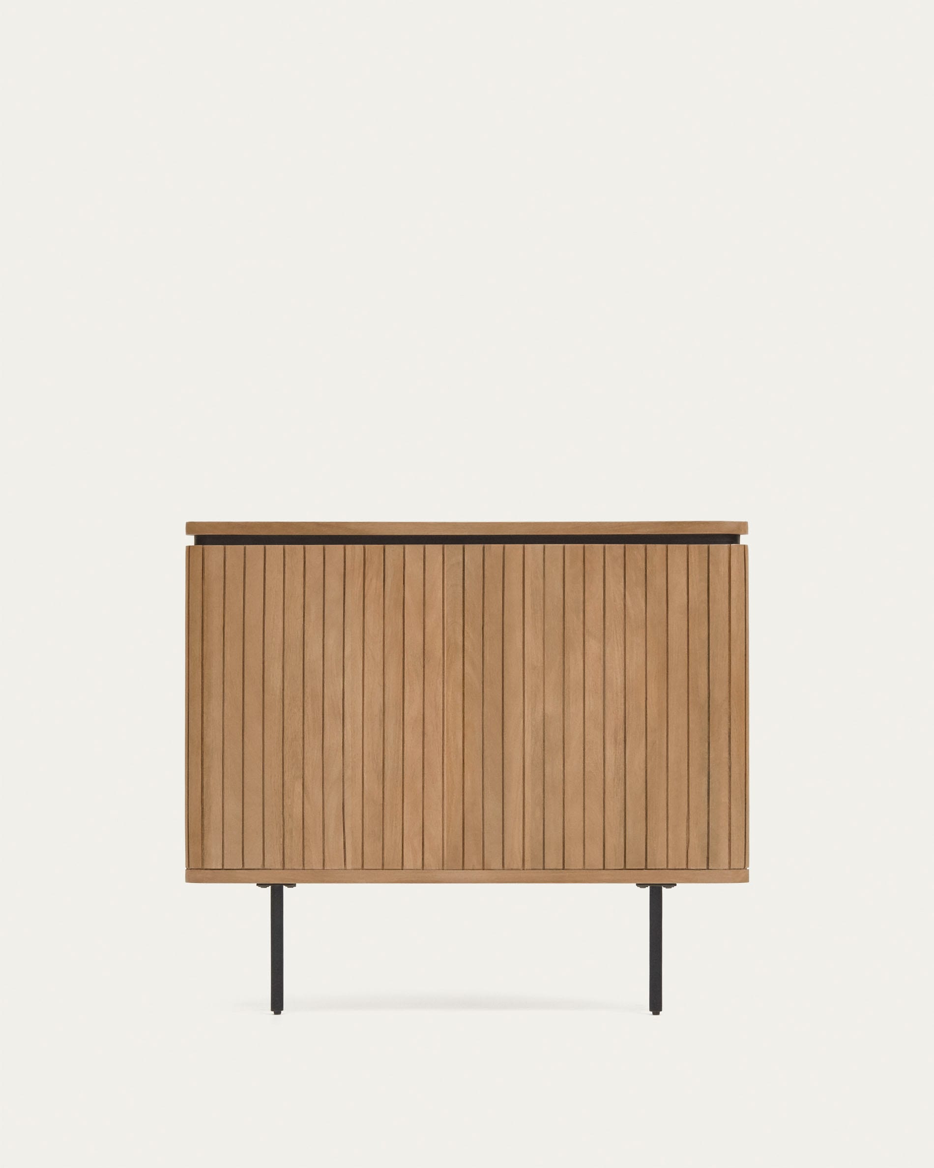 Licia Bettkopfteil massives Mangoholz und Metall mit schwarzem Finish für Bett von 90 cm in Braun präsentiert im Onlineshop von KAQTU Design AG. Zubehör Bett ist von Kave Home