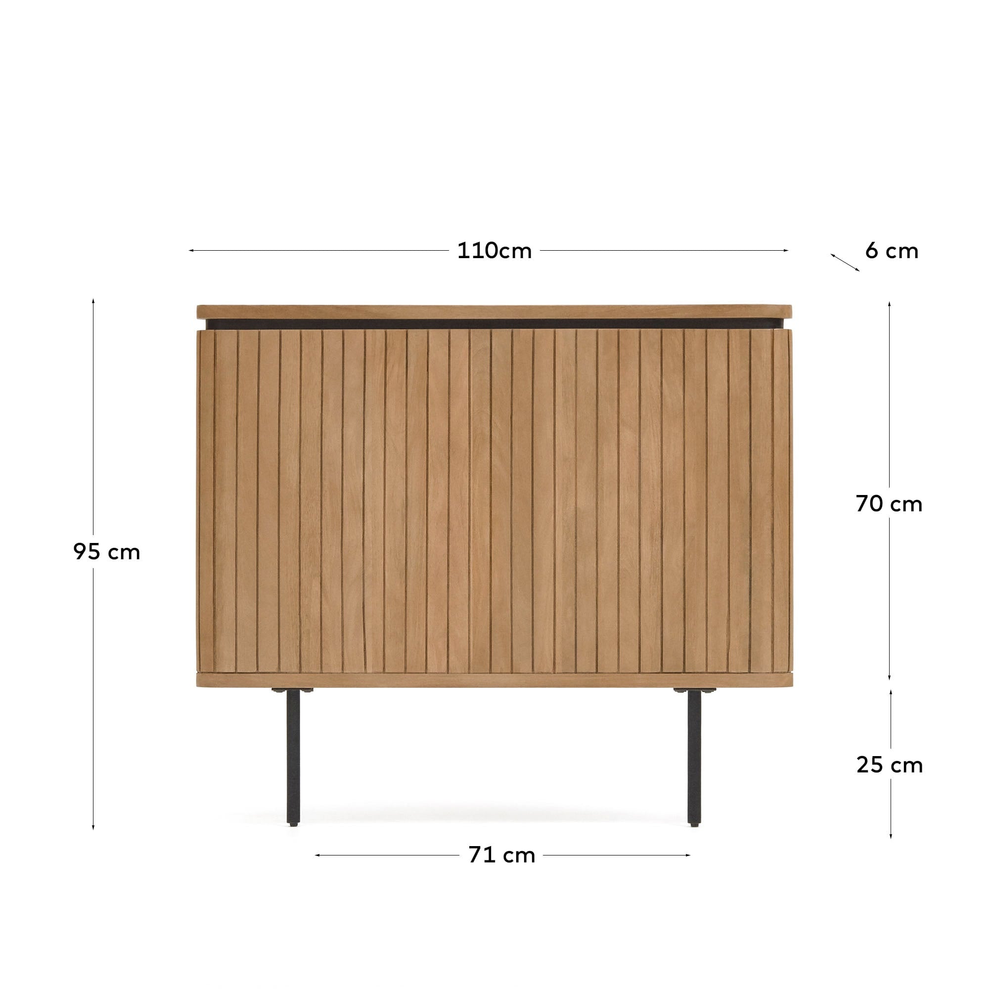 Licia Bettkopfteil massives Mangoholz und Metall mit schwarzem Finish für Bett von 90 cm in Braun präsentiert im Onlineshop von KAQTU Design AG. Zubehör Bett ist von Kave Home