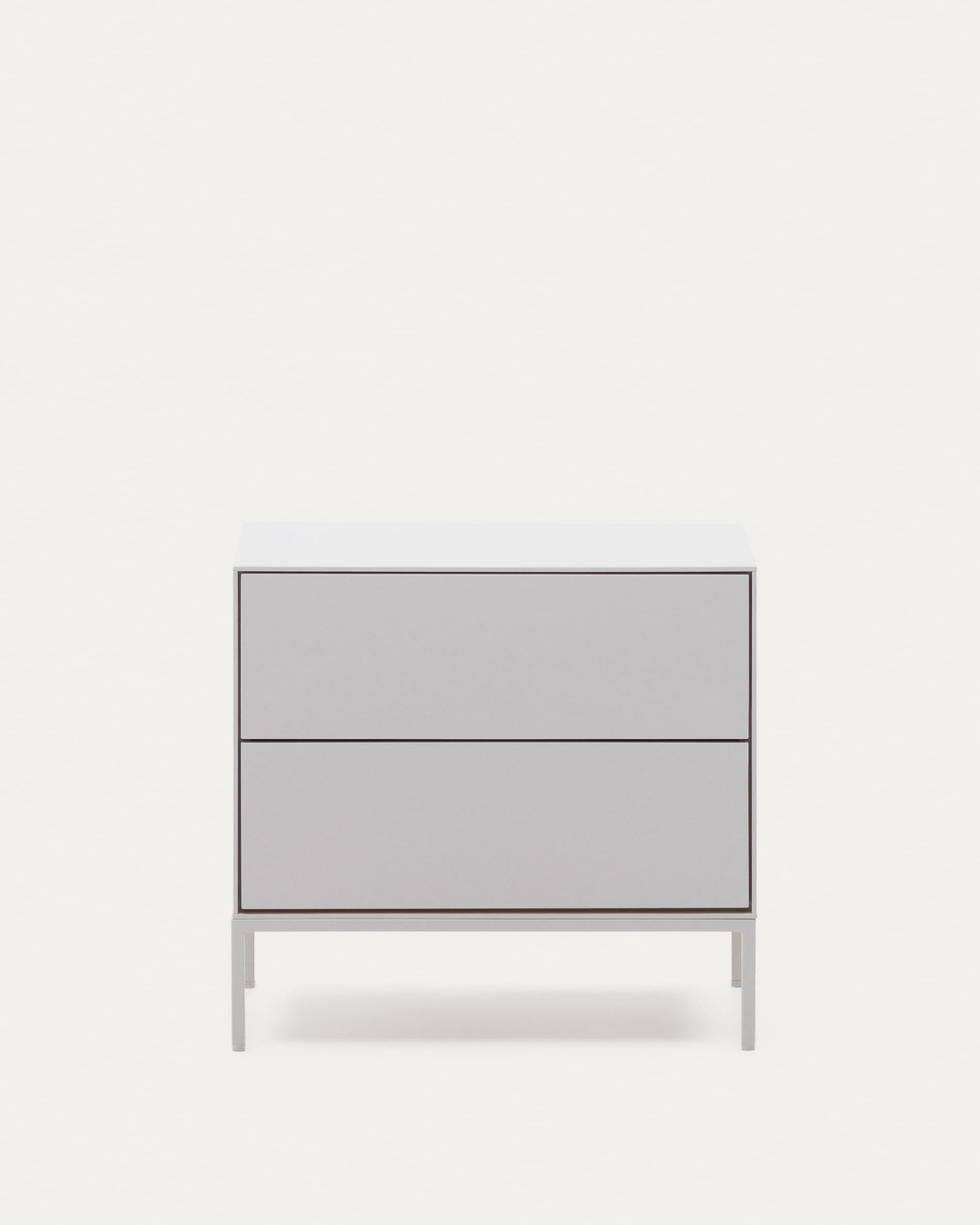 Vedrana Nachttisch 2 Schubladen MDF weiss lackiert 60 x 55 cm in Weiß präsentiert im Onlineshop von KAQTU Design AG. Esstisch ist von Kave Home