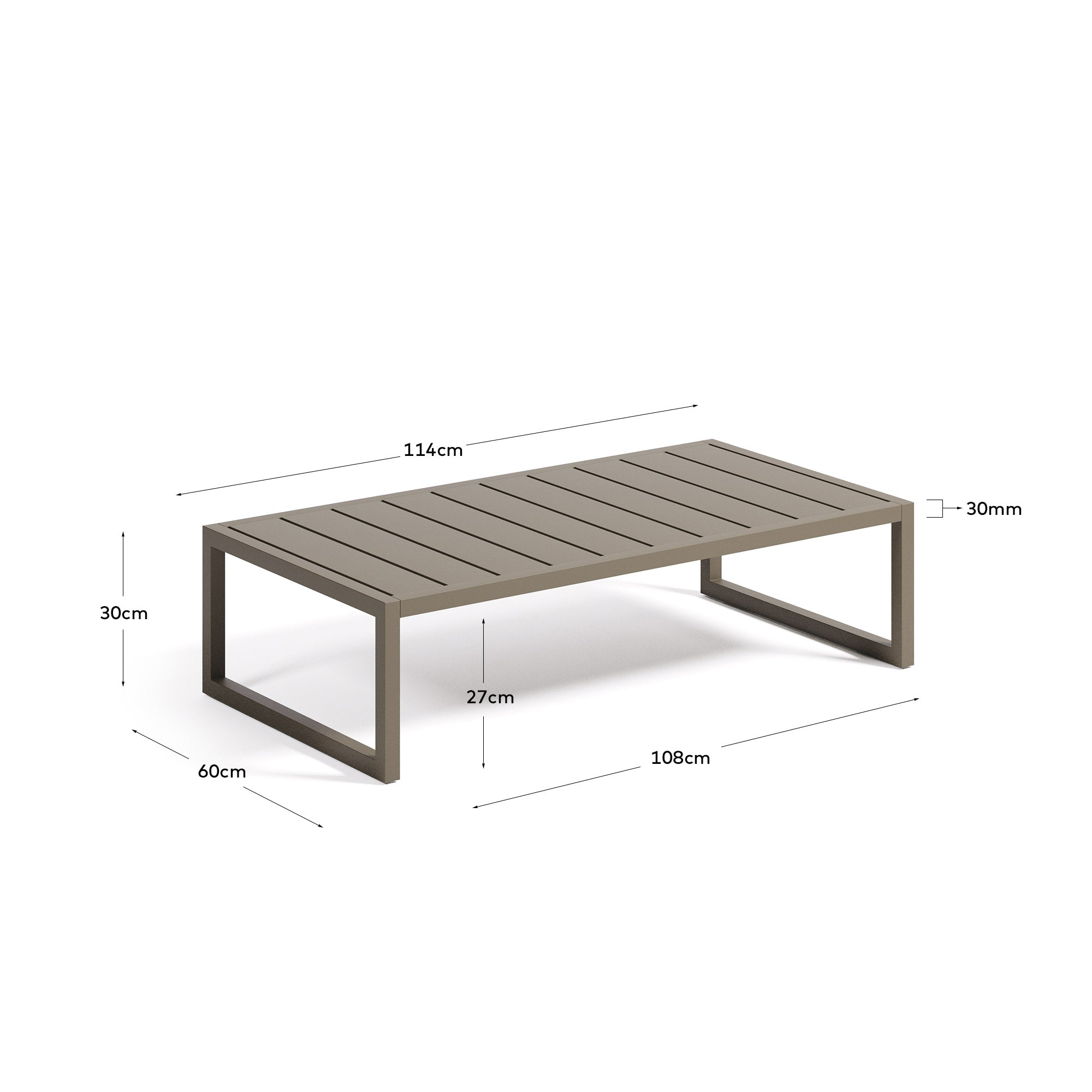 Couchtisch Comova 100% outdoor aus Aluminium grün 60 x 114 cm in Grün präsentiert im Onlineshop von KAQTU Design AG. Beistelltisch Outdoor ist von Kave Home