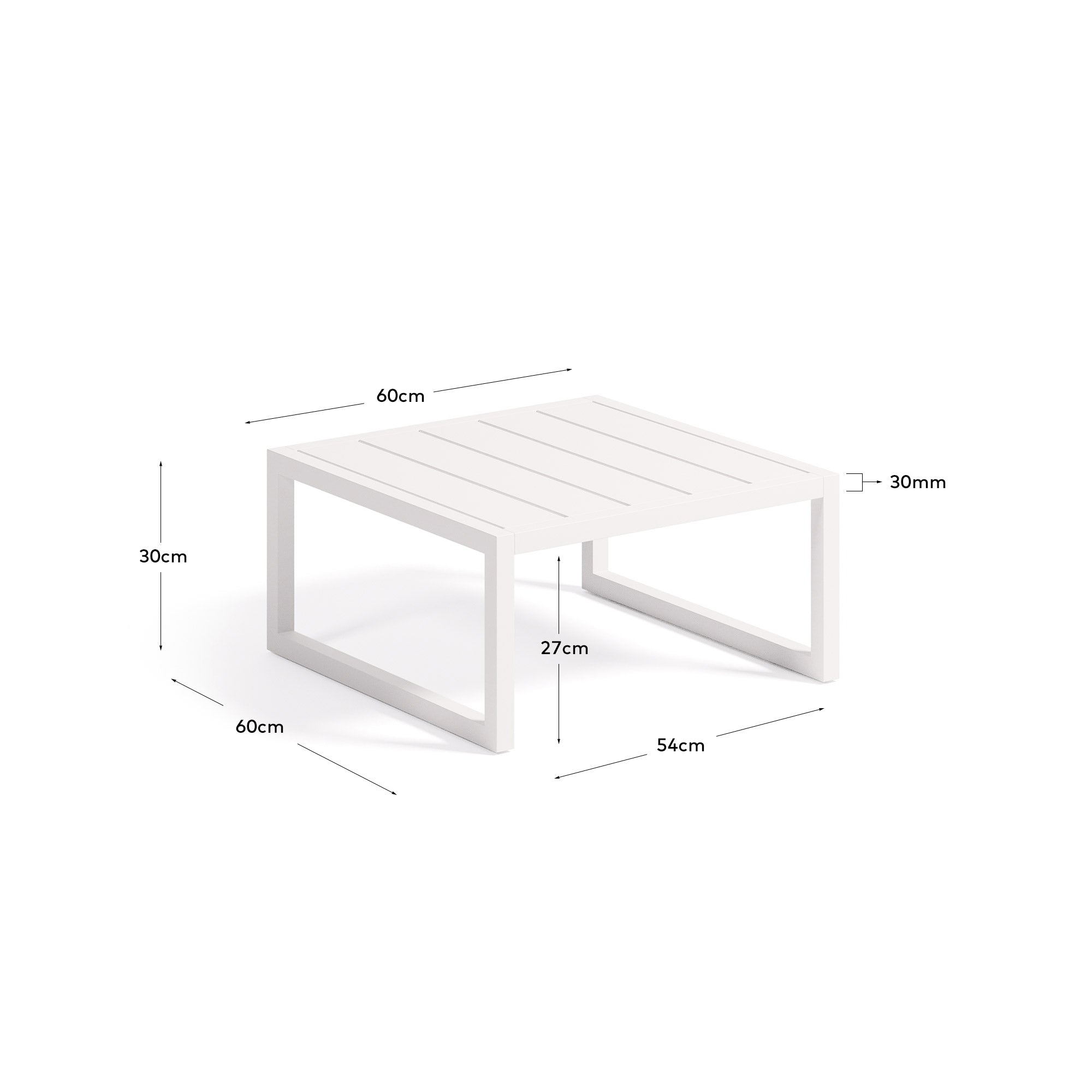 Beistelltisch Comova 100% outdoor aus Aluminium weiss 60 x 60 cm in Weiß präsentiert im Onlineshop von KAQTU Design AG. Beistelltisch Outdoor ist von Kave Home