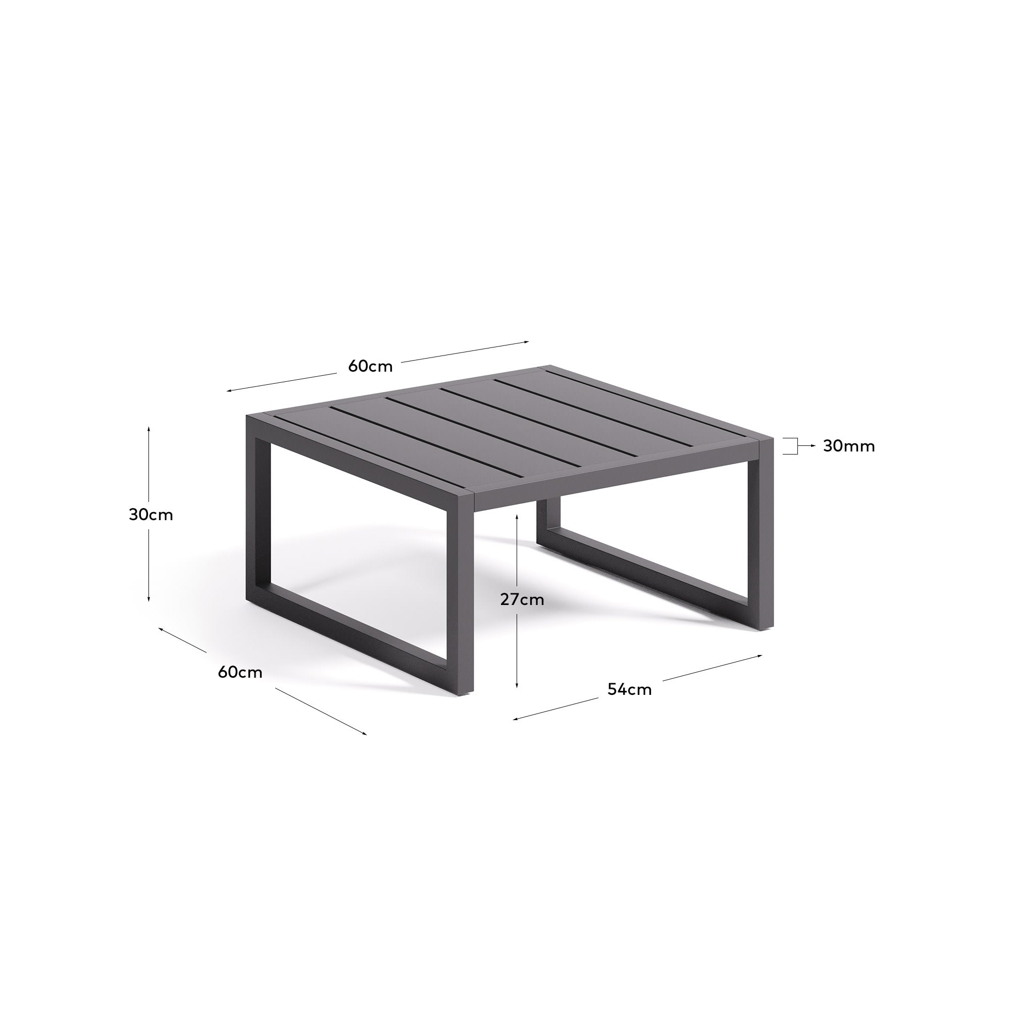 Beistelltisch Comova 100% outdoor aus schwarzem Aluminium 60 x 60 cm in Schwarz präsentiert im Onlineshop von KAQTU Design AG. Beistelltisch Outdoor ist von Kave Home