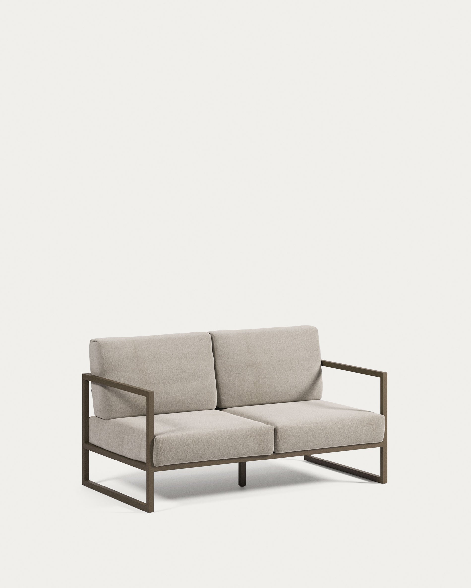 Comova 2-Sitzer Sofa 100% outdoor hellgrau und Aluminium grün 150 cm in Grau präsentiert im Onlineshop von KAQTU Design AG. Lounge Sofa ist von Kave Home