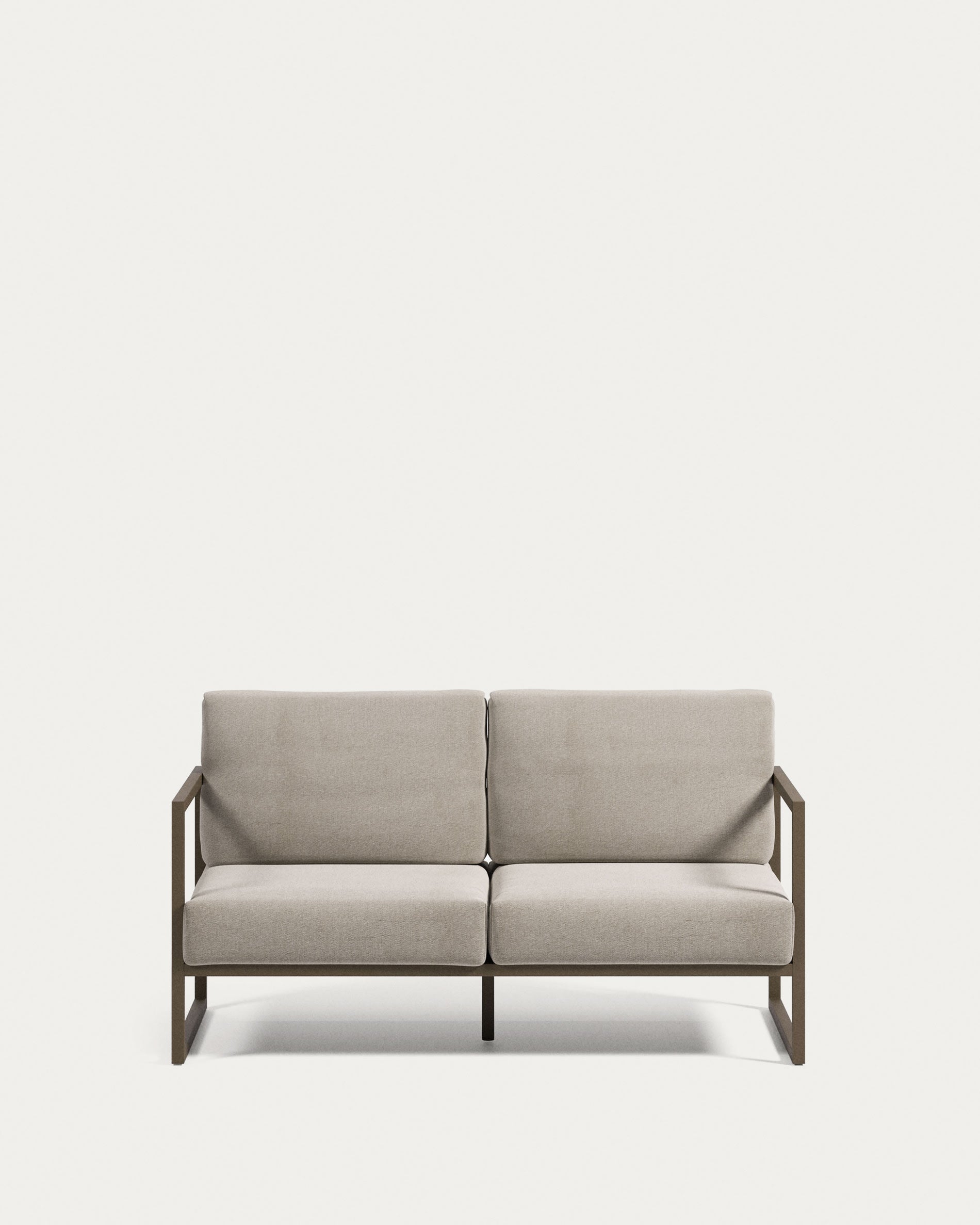 Comova 2-Sitzer Sofa 100% outdoor hellgrau und Aluminium grün 150 cm in Grau präsentiert im Onlineshop von KAQTU Design AG. Lounge Sofa ist von Kave Home