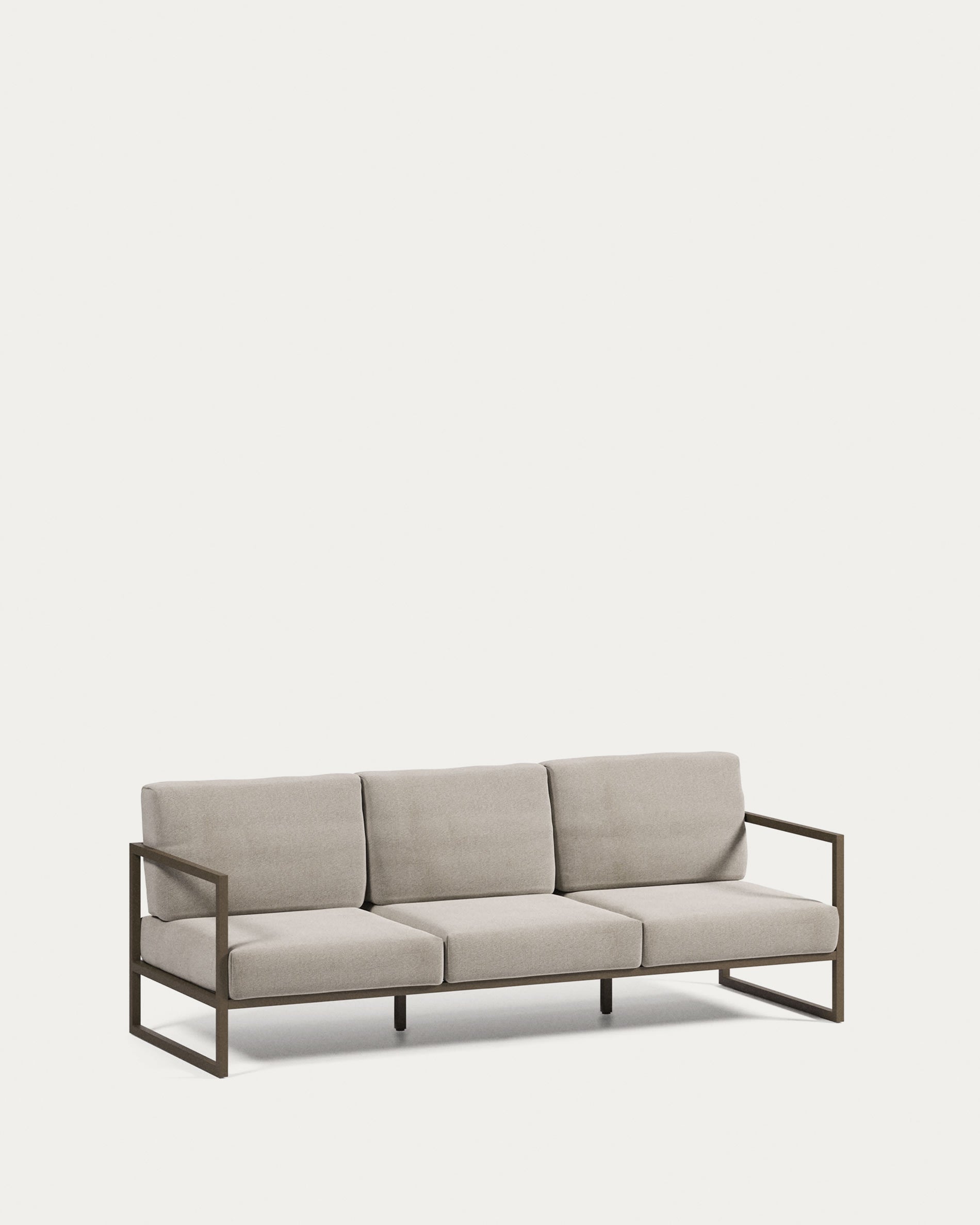 Comova 3-Sitzer Sofa 100% outdoor hellgrau und Aluminium grün 222 cm in Grau präsentiert im Onlineshop von KAQTU Design AG. Lounge Sofa ist von Kave Home