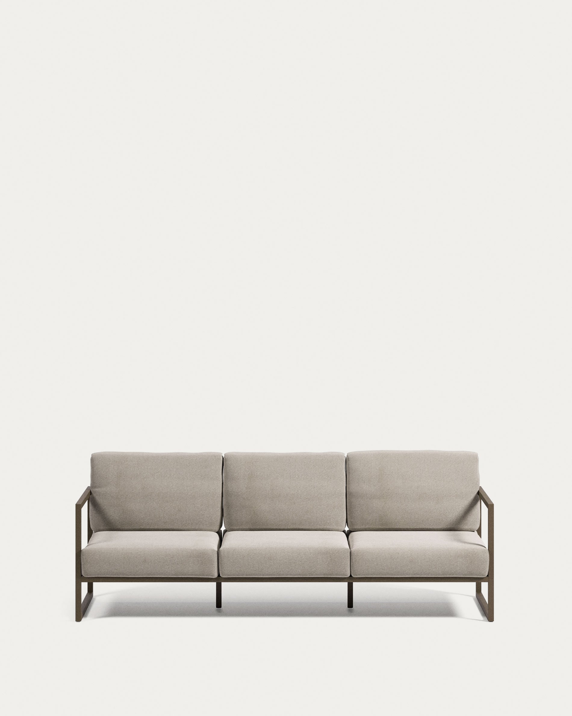 Comova 3-Sitzer Sofa 100% outdoor hellgrau und Aluminium grün 222 cm in Grau präsentiert im Onlineshop von KAQTU Design AG. Lounge Sofa ist von Kave Home