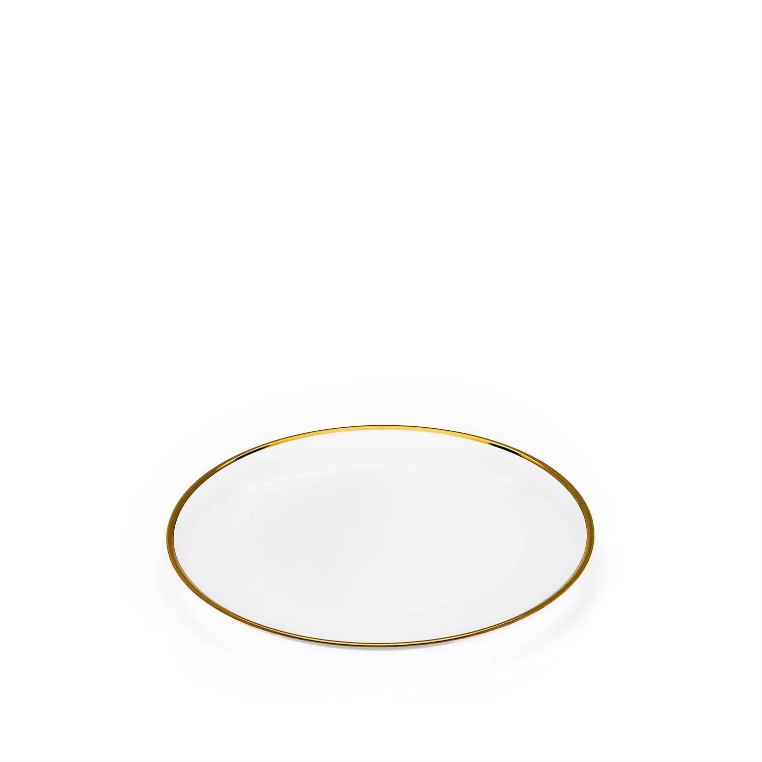 Eleganter Glasteller Nelie mit goldenem Rand von Kave Home, ideal für festliche Anlässe und stilvolle Dinnerpartys.