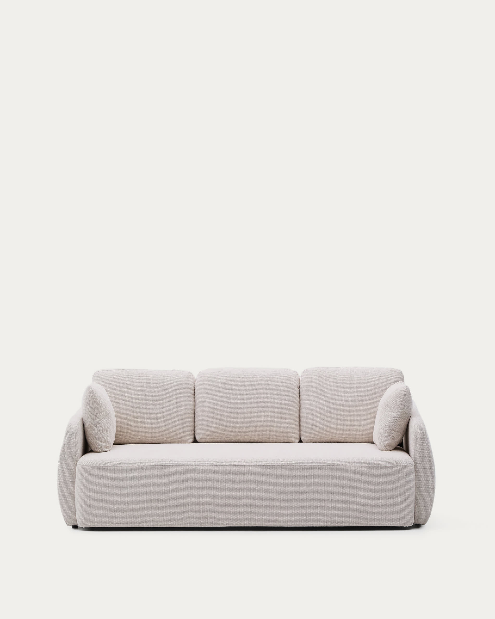 Schlafsofa Laira 3-Sitzer in Chenille ecru 225 cm FSC Mix Credit in Ecru präsentiert im Onlineshop von KAQTU Design AG. 3er Sofa ist von Kave Home