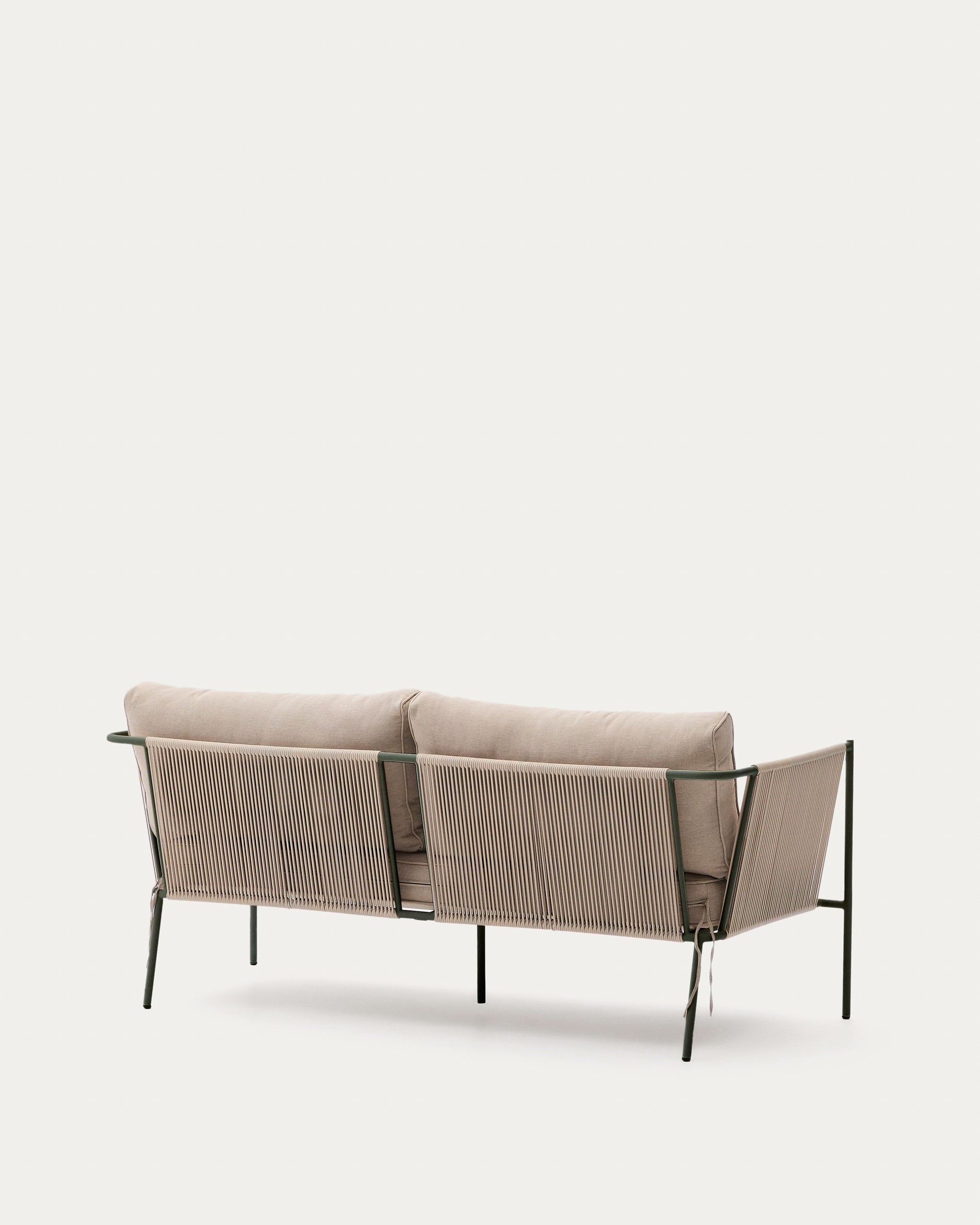 2-Sitzer-Outdoor-Sofa Zivia aus écrufarbenem Seil und grün verzinktem Stahl 177,5 cm in Ecru präsentiert im Onlineshop von KAQTU Design AG. Lounge Sofa ist von Kave Home