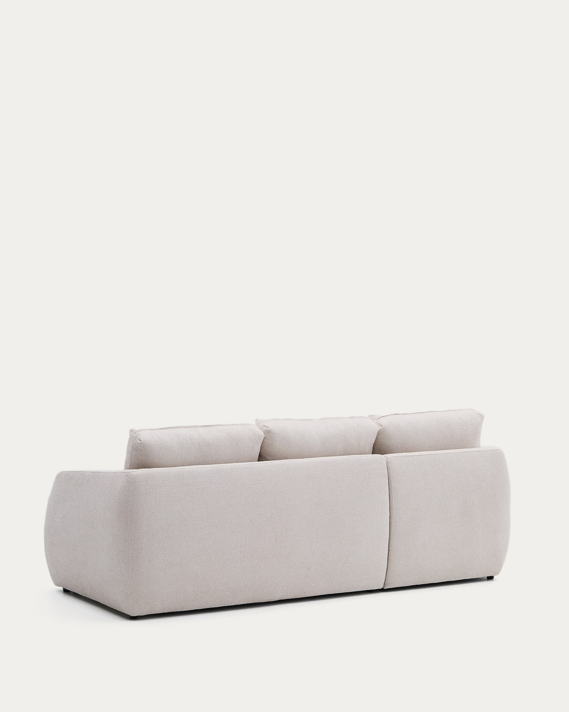 Schlafsofa Laira 3-Sitzer in Chenille mit Chaiselongue links ecru 246 cm FSC Mix Credit in Ecru präsentiert im Onlineshop von KAQTU Design AG. 3er Sofa ist von Kave Home