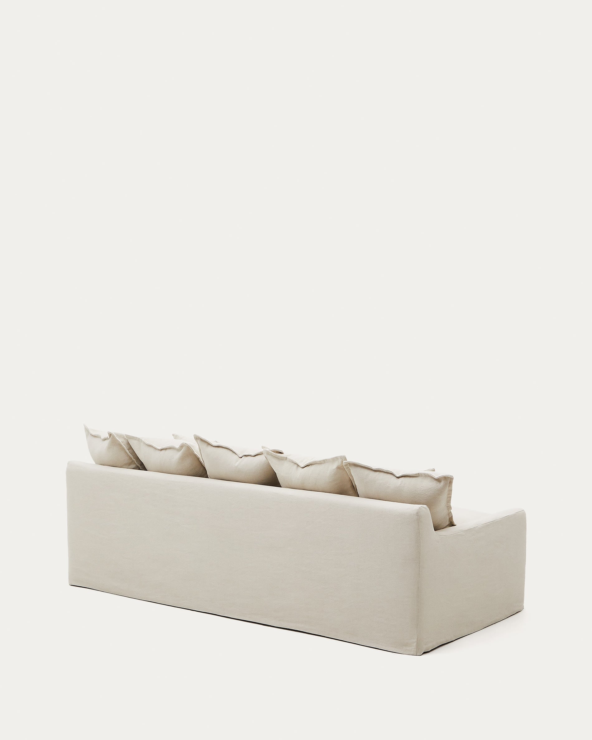 Zenira 3-Sitzer-Sofa mit abnehmbarem Bezug und Kissen aus Baumwolle und Leinen beige 230 cm in Beige präsentiert im Onlineshop von KAQTU Design AG. 3er Sofa ist von Kave Home