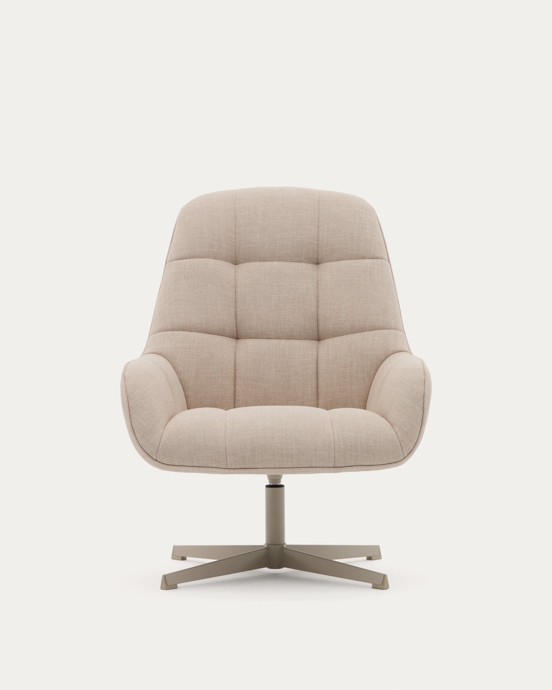 Drehsessel Jaspe beige und Metall mit grauer Oberfläche FSC 100% in Beige präsentiert im Onlineshop von KAQTU Design AG. Sessel ist von Kave Home