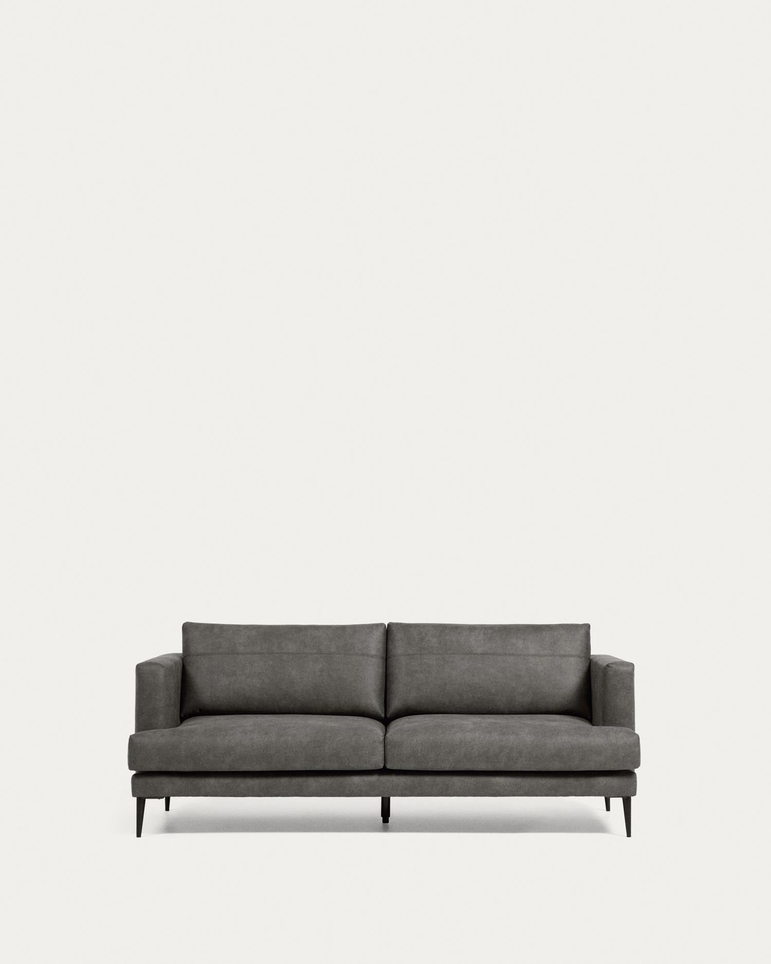 Tanya 2-Sitzer Sofa gepolstert in dunkelgrau 183 cm FSC Mix Credit in Schwarz präsentiert im Onlineshop von KAQTU Design AG. 2er Sofa ist von Kave Home