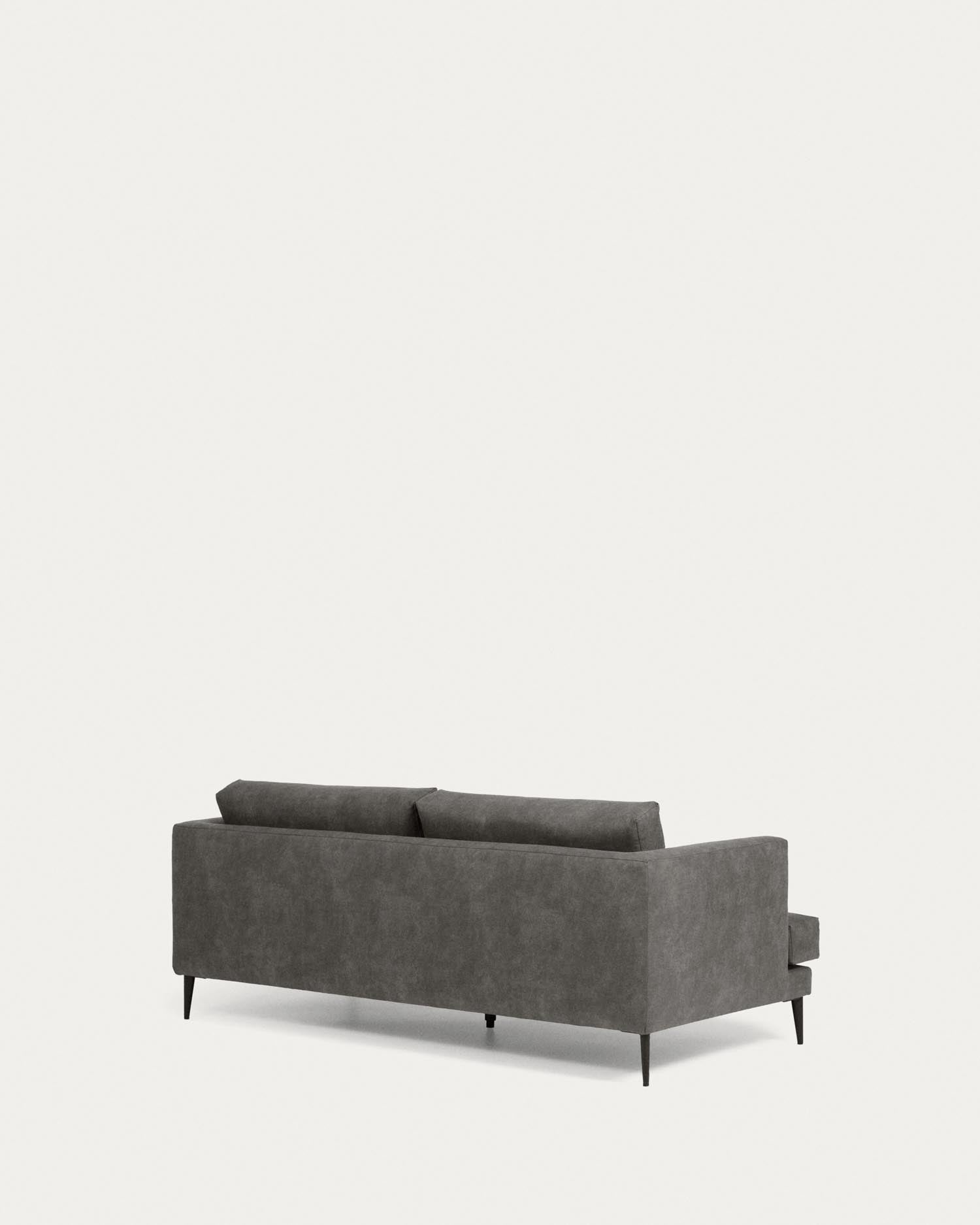 Tanya 2-Sitzer Sofa gepolstert in dunkelgrau 183 cm FSC Mix Credit in Schwarz präsentiert im Onlineshop von KAQTU Design AG. 2er Sofa ist von Kave Home