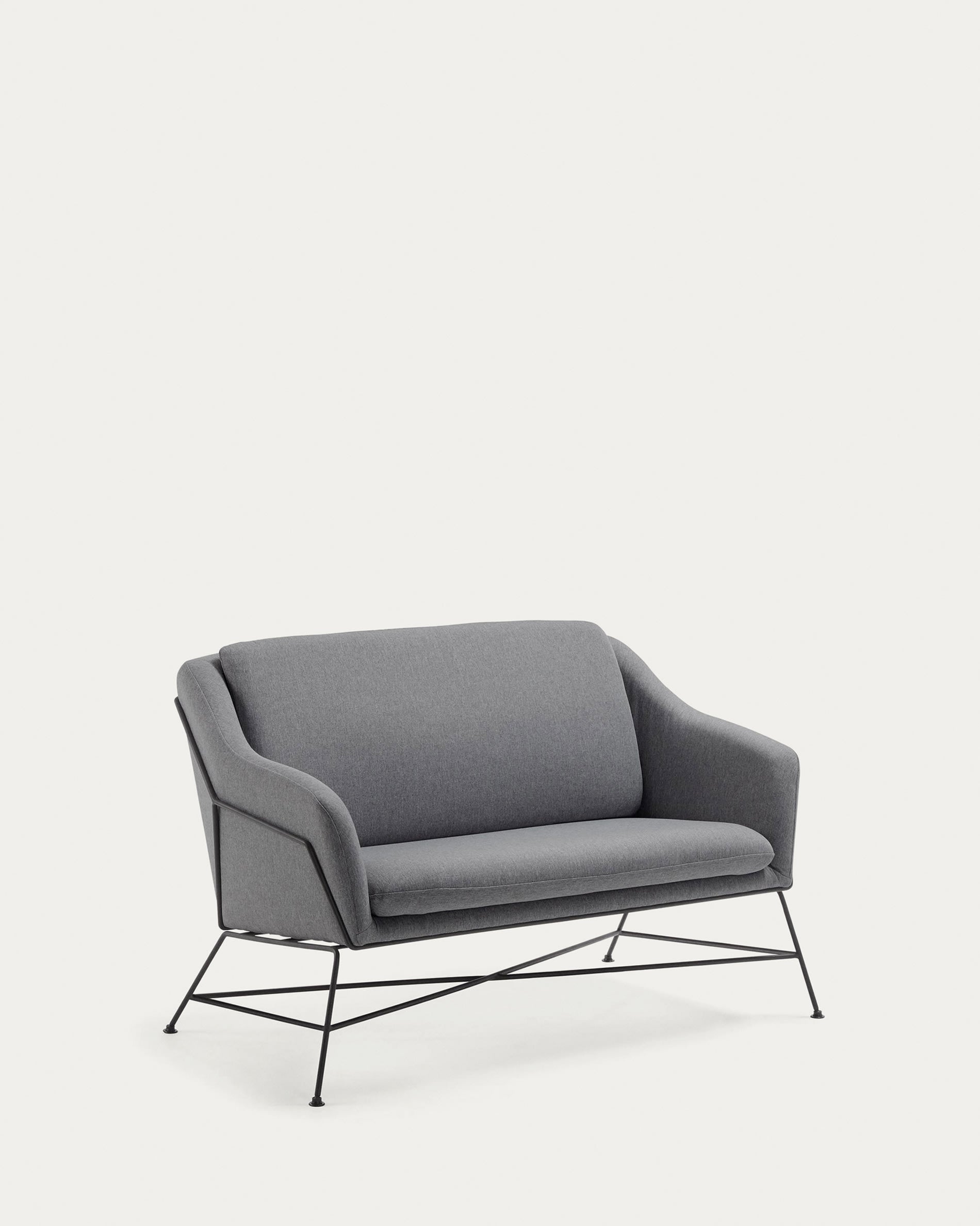 Brida 2-Sitzer-Sofa dunkelgrau 128 cm in Grau präsentiert im Onlineshop von KAQTU Design AG. 2er Sofa ist von Kave Home