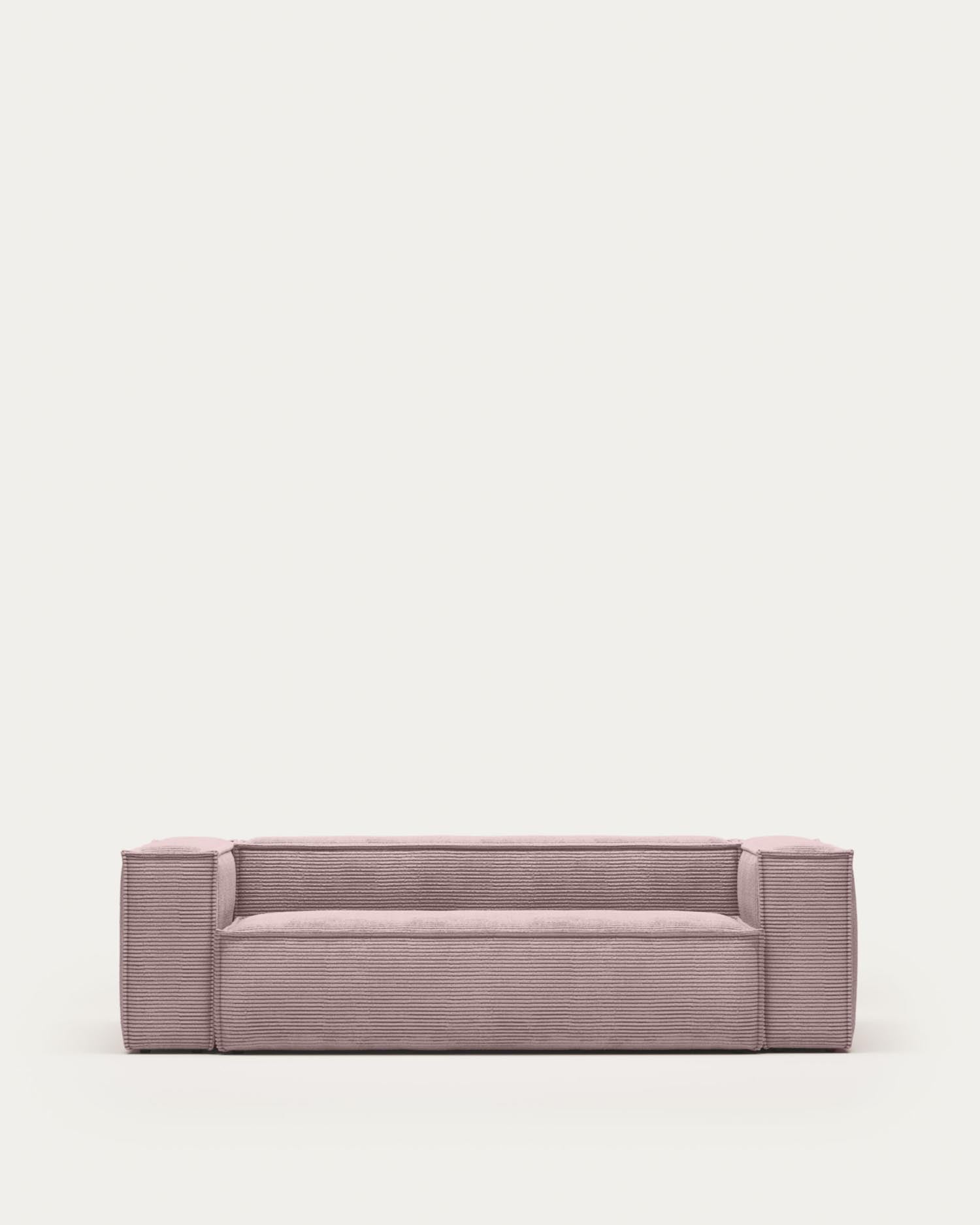 Blok 3-Sitzer-Sofa breiter Cord rosa 240 cm in Rosa präsentiert im Onlineshop von KAQTU Design AG. 3er Sofa ist von Kave Home