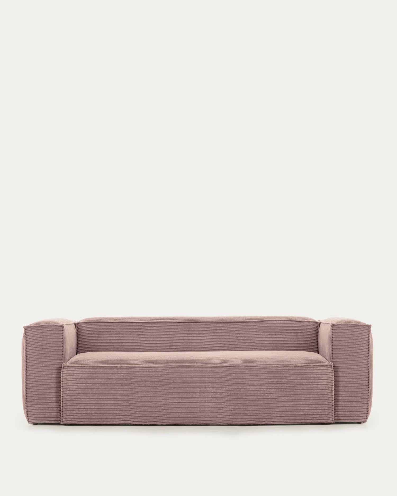 Blok 3-Sitzer-Sofa breiter Cord rosa 240 cm in Rosa präsentiert im Onlineshop von KAQTU Design AG. 3er Sofa ist von Kave Home