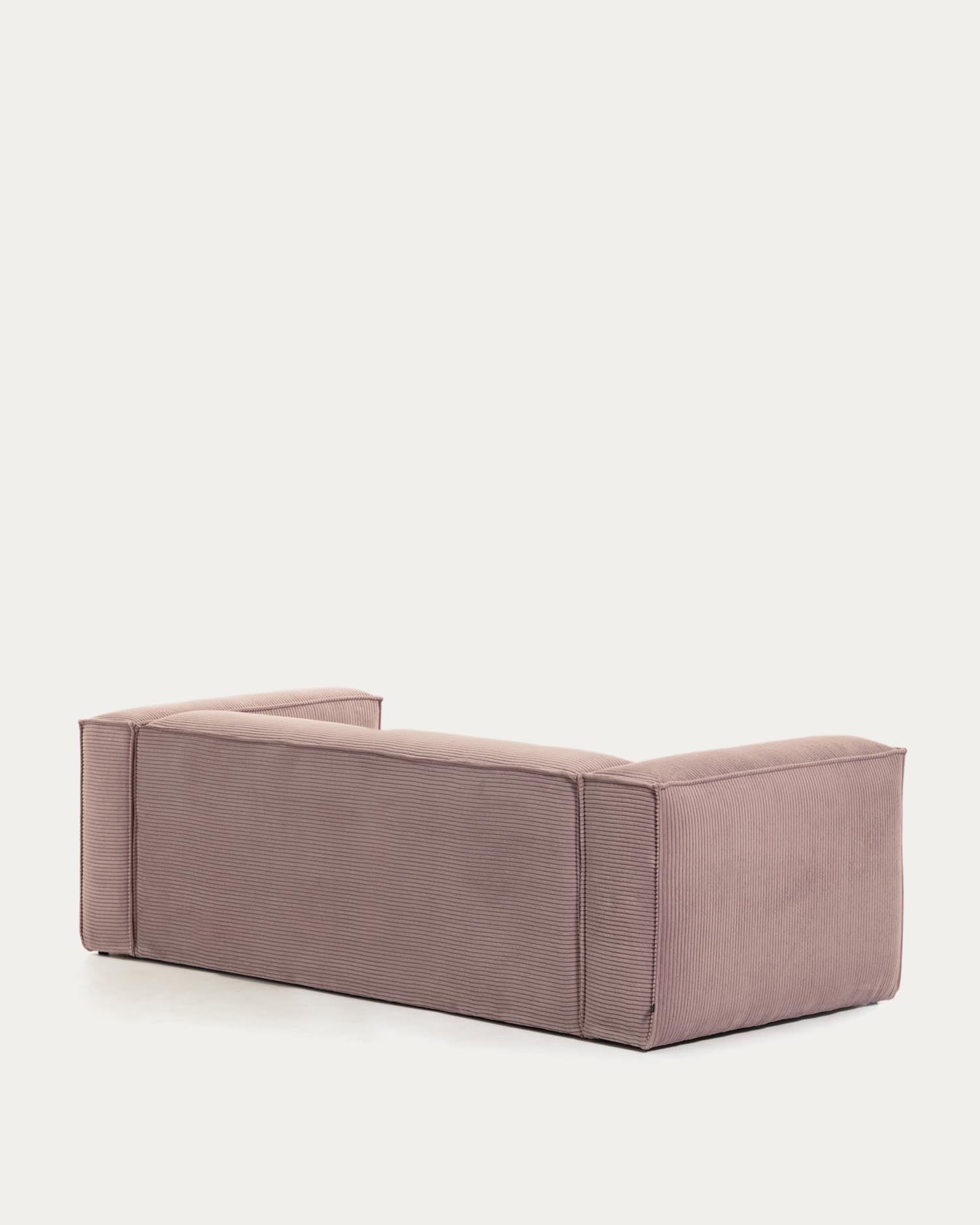 Blok 3-Sitzer-Sofa breiter Cord rosa 240 cm in Rosa präsentiert im Onlineshop von KAQTU Design AG. 3er Sofa ist von Kave Home