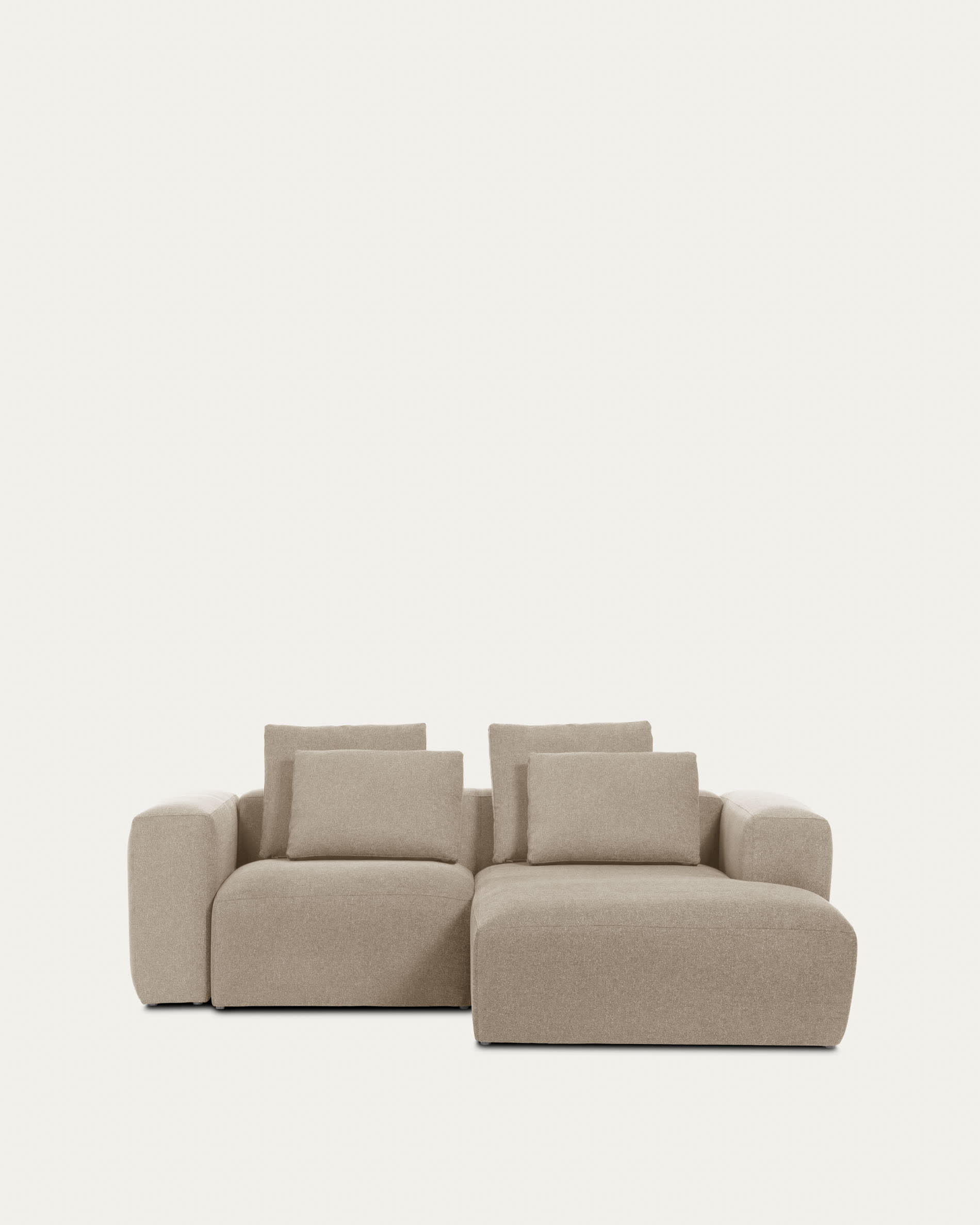 Blok 2-Sitzer Sofa mit Chaiselongue rechts beige 240 cm FSC Mix Credit in Beige präsentiert im Onlineshop von KAQTU Design AG. 2er Sofa ist von Kave Home