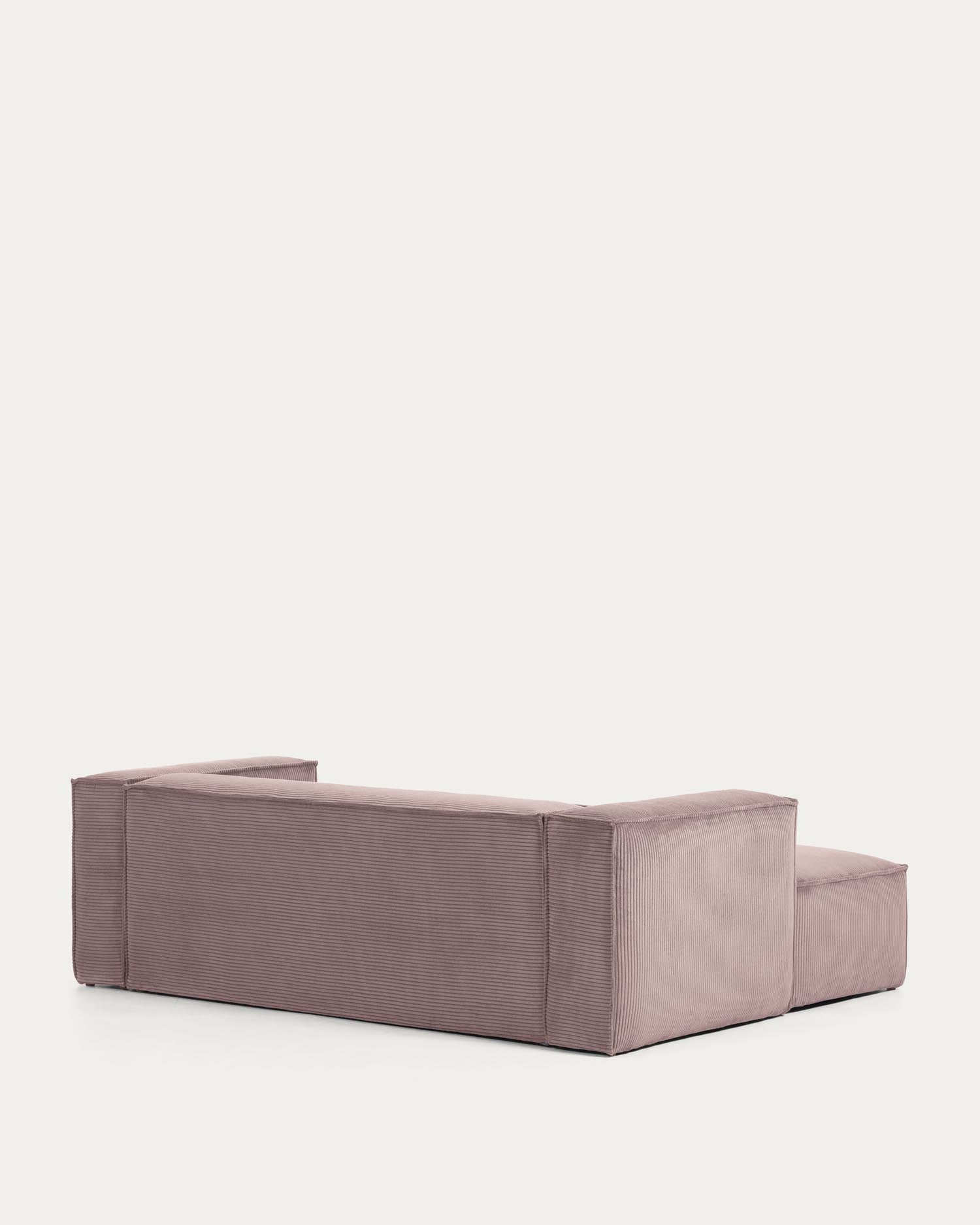 Blok 2-Sitzer-Sofa mit Chaiselongue links breiter Cord rosa 240 cm in Rosa präsentiert im Onlineshop von KAQTU Design AG. 2er Sofa ist von Kave Home