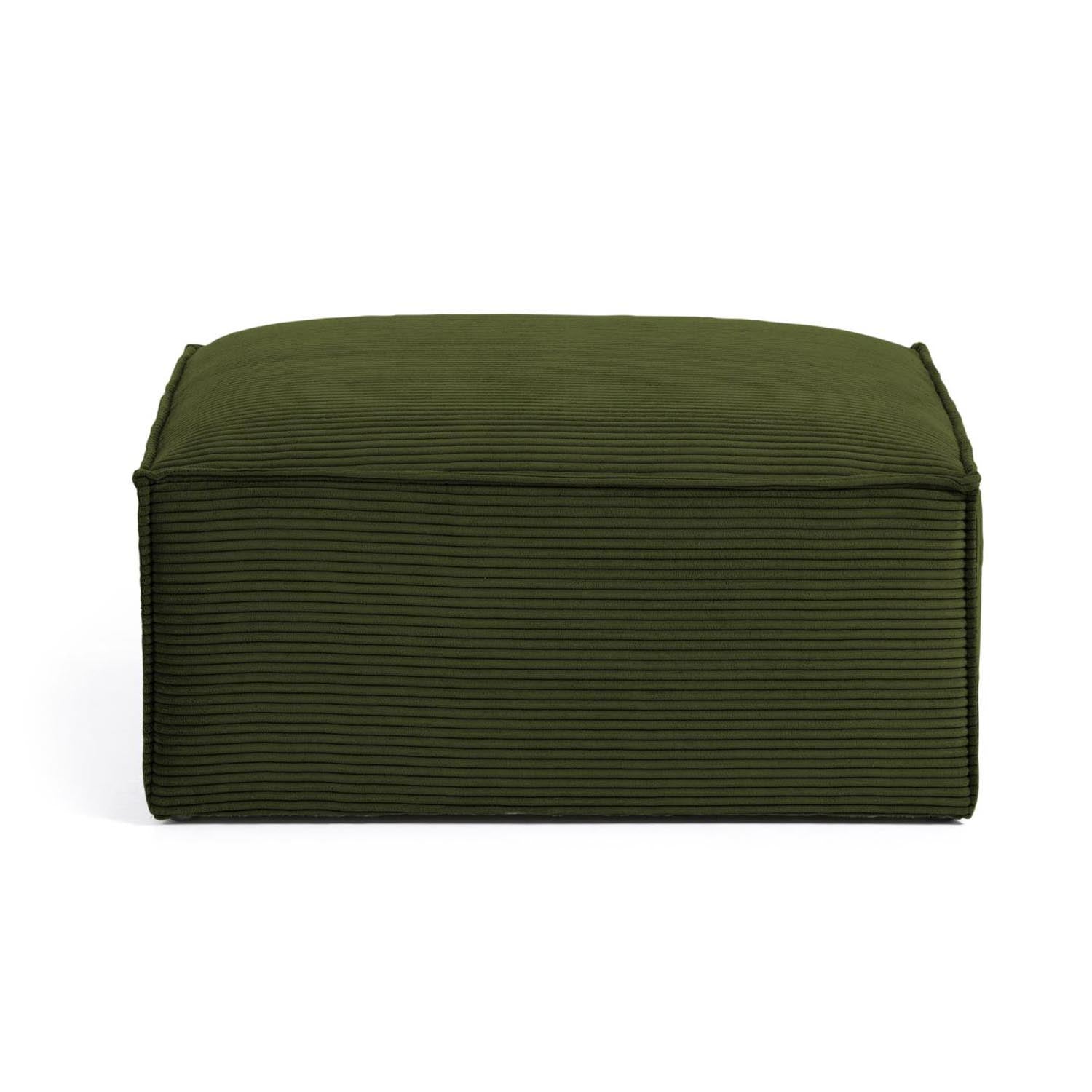 Fußablage Blok breiter Cord grün 90 x 70 cm in Grün präsentiert im Onlineshop von KAQTU Design AG. Pouf ist von Kave Home