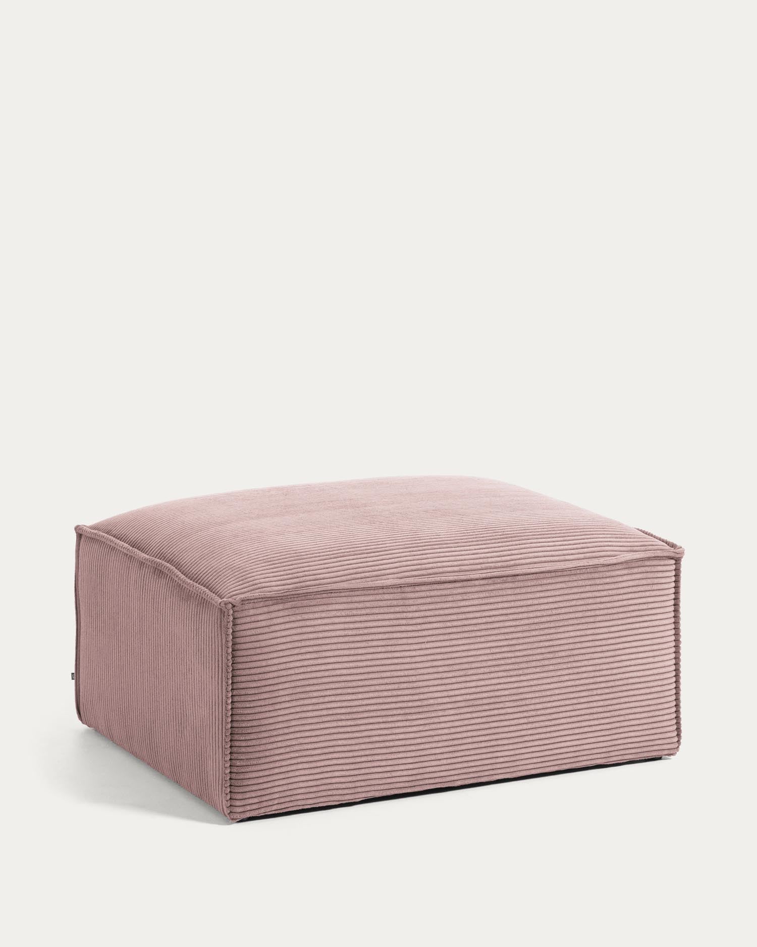 Fussablage Blok breiter Cord rosa 90 x 74 cm in Rosa präsentiert im Onlineshop von KAQTU Design AG. Modulares Sofa ist von Kave Home