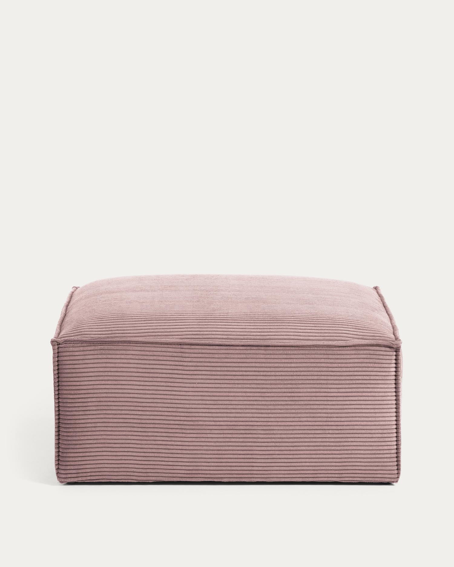 Fussablage Blok breiter Cord rosa 90 x 74 cm in Rosa präsentiert im Onlineshop von KAQTU Design AG. Modulares Sofa ist von Kave Home