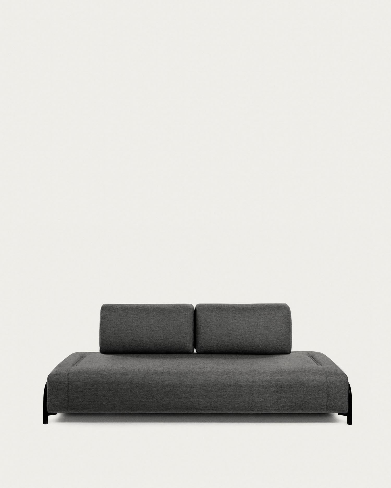 Compo 3-Sitzer Modul dunkelgrau 232 cm in Schwarz präsentiert im Onlineshop von KAQTU Design AG. 3er Sofa ist von Kave Home