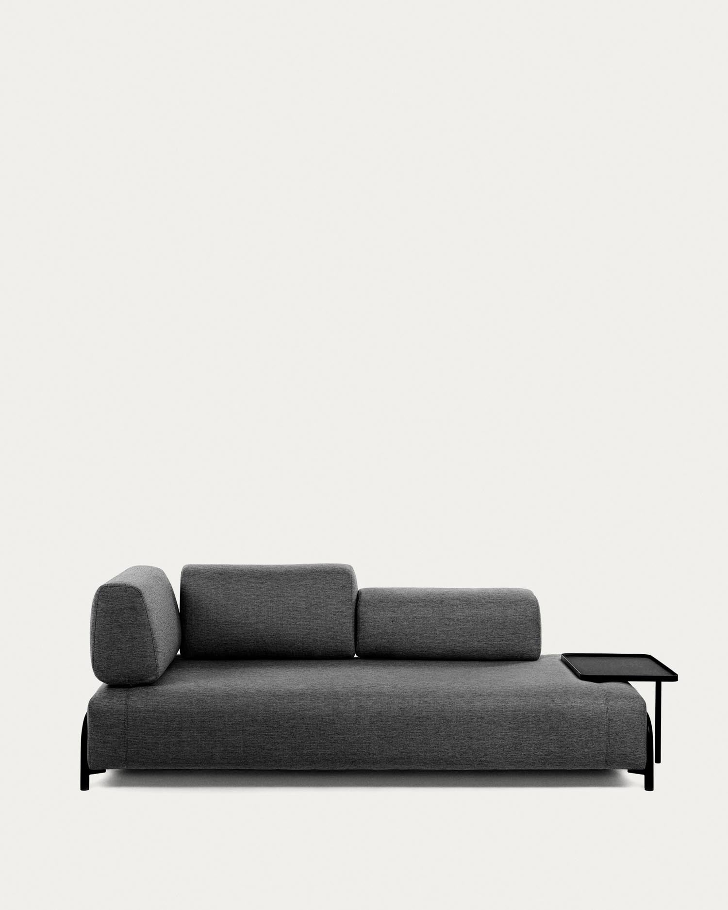 Compo 3-Sitzer Modul dunkelgrau 232 cm in Schwarz präsentiert im Onlineshop von KAQTU Design AG. 3er Sofa ist von Kave Home