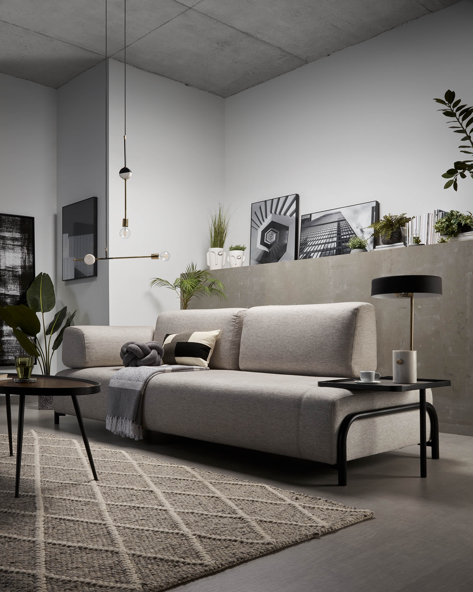 Compo 3-Sitzer Modul beige-grau 232 cm in Beige präsentiert im Onlineshop von KAQTU Design AG. 3er Sofa ist von Kave Home