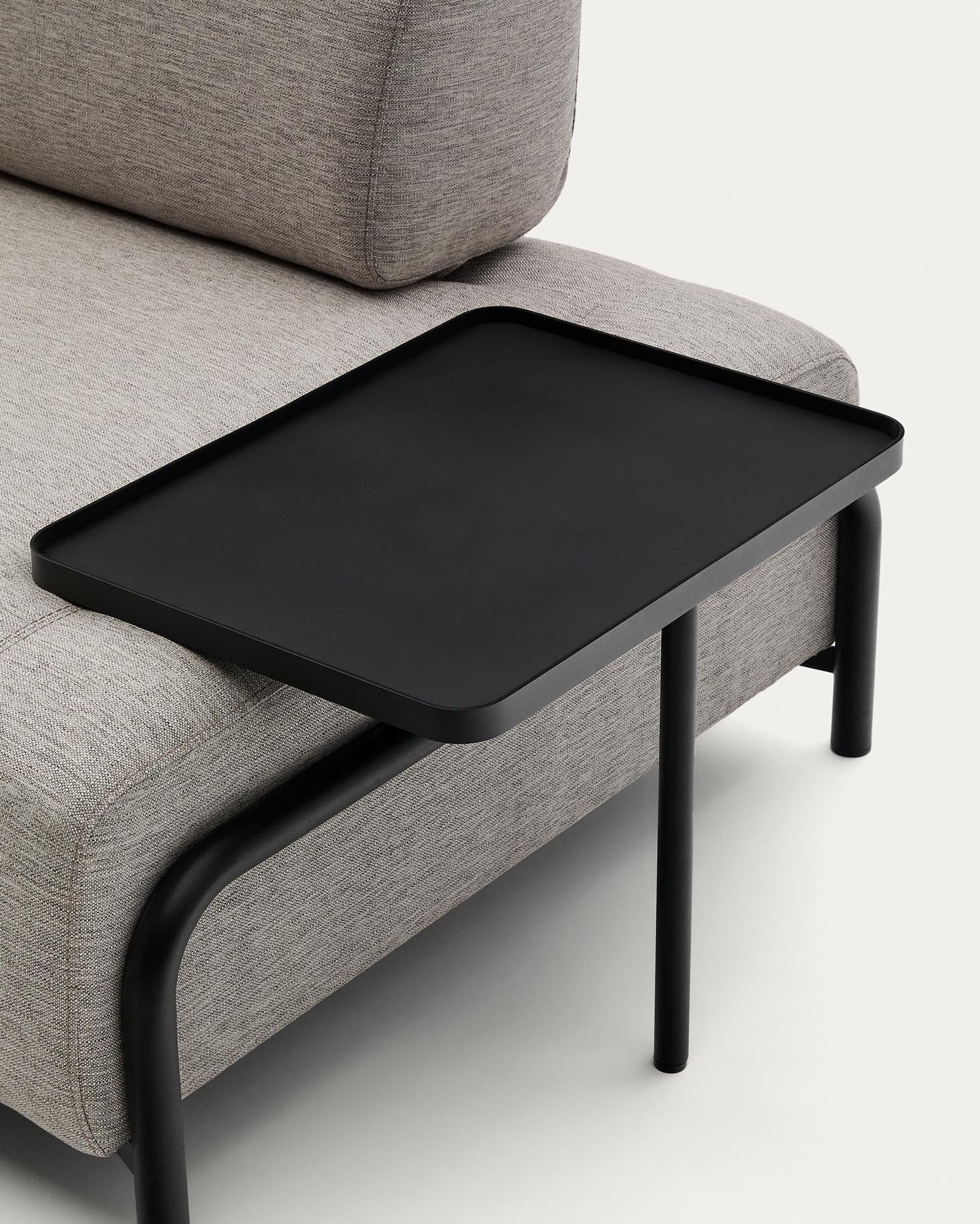 Compo grosses Tablett in Schwarz präsentiert im Onlineshop von KAQTU Design AG. Sofa-Zubehör ist von Kave Home