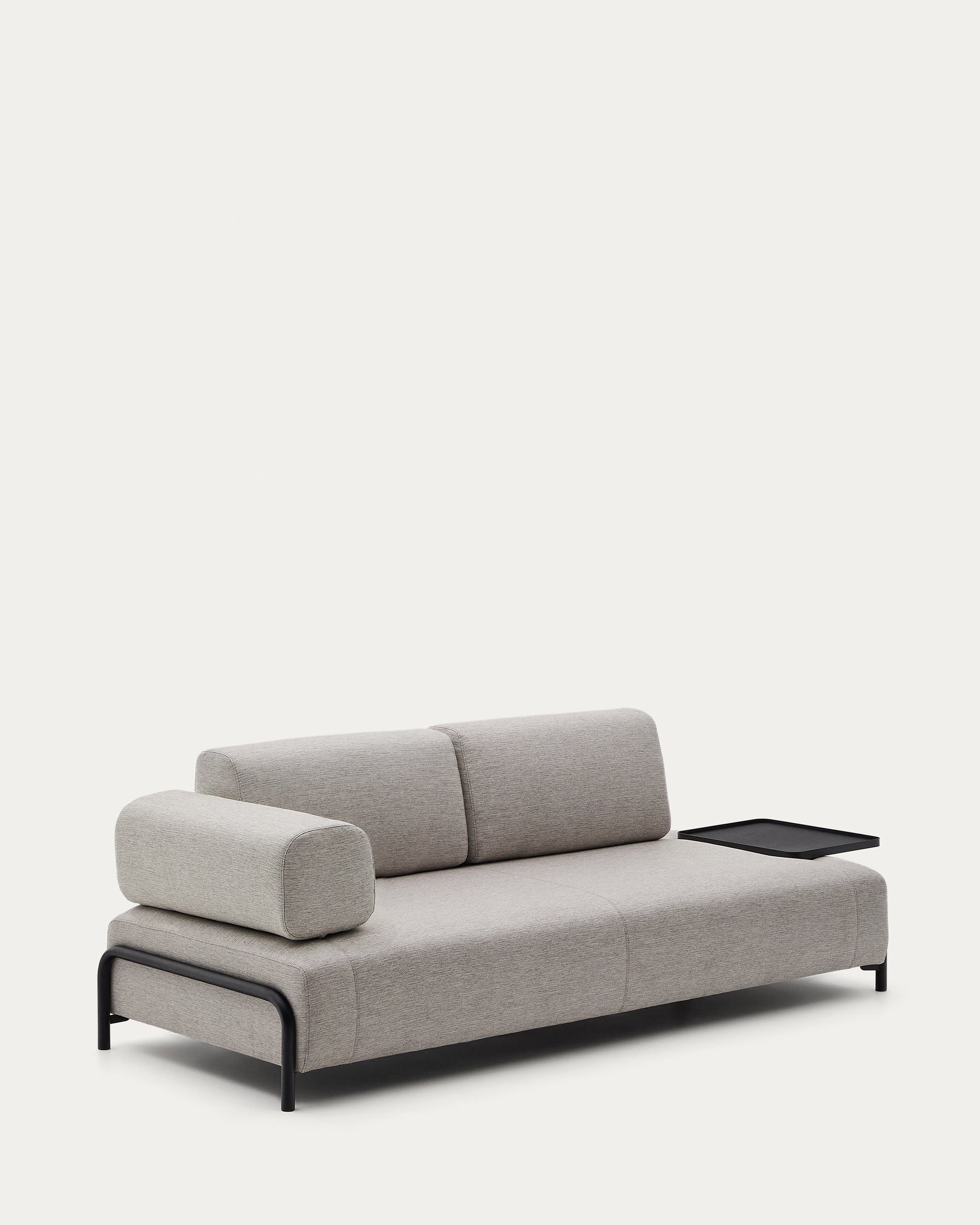 Compo 3-Sitzer Sofa beige-grau mit grossem Tablett 252 cm in Beige präsentiert im Onlineshop von KAQTU Design AG. 3er Sofa ist von Kave Home