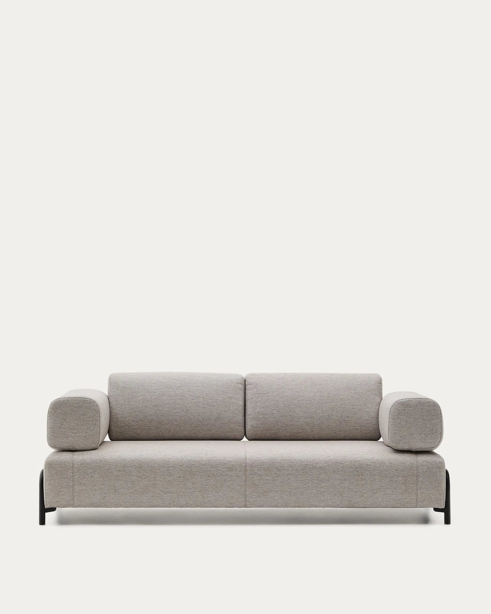 3D-Modell eines eleganten, beige-grauen Compo 3-Sitzer Sofas, 232 cm breit, ideal für modernes Wohnen.