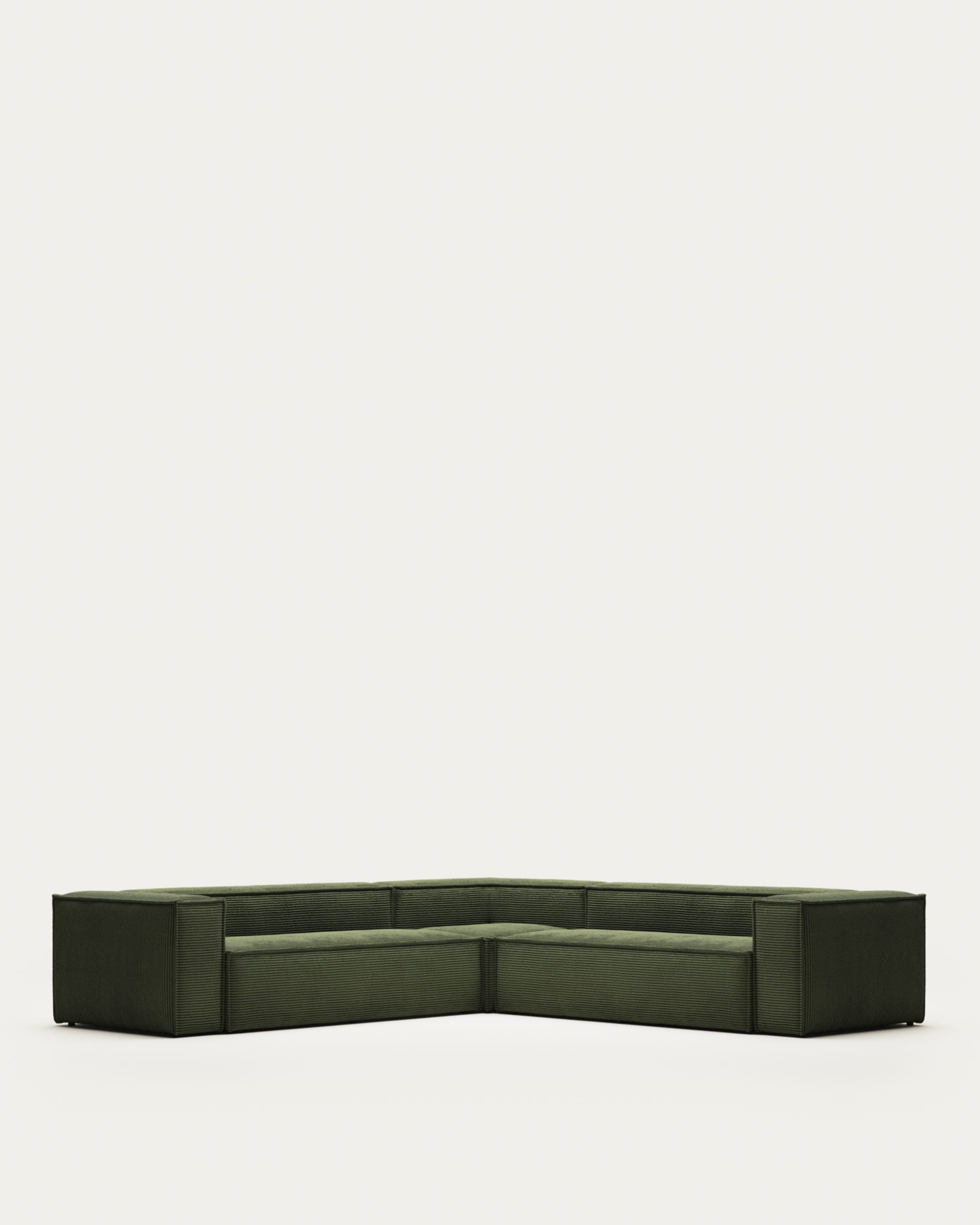 Blok 6-Sitzer Ecksofa dicker Cord grün 320 x 320 cm FSC Mix Credit in Grün präsentiert im Onlineshop von KAQTU Design AG. 4er Sofa ist von Kave Home