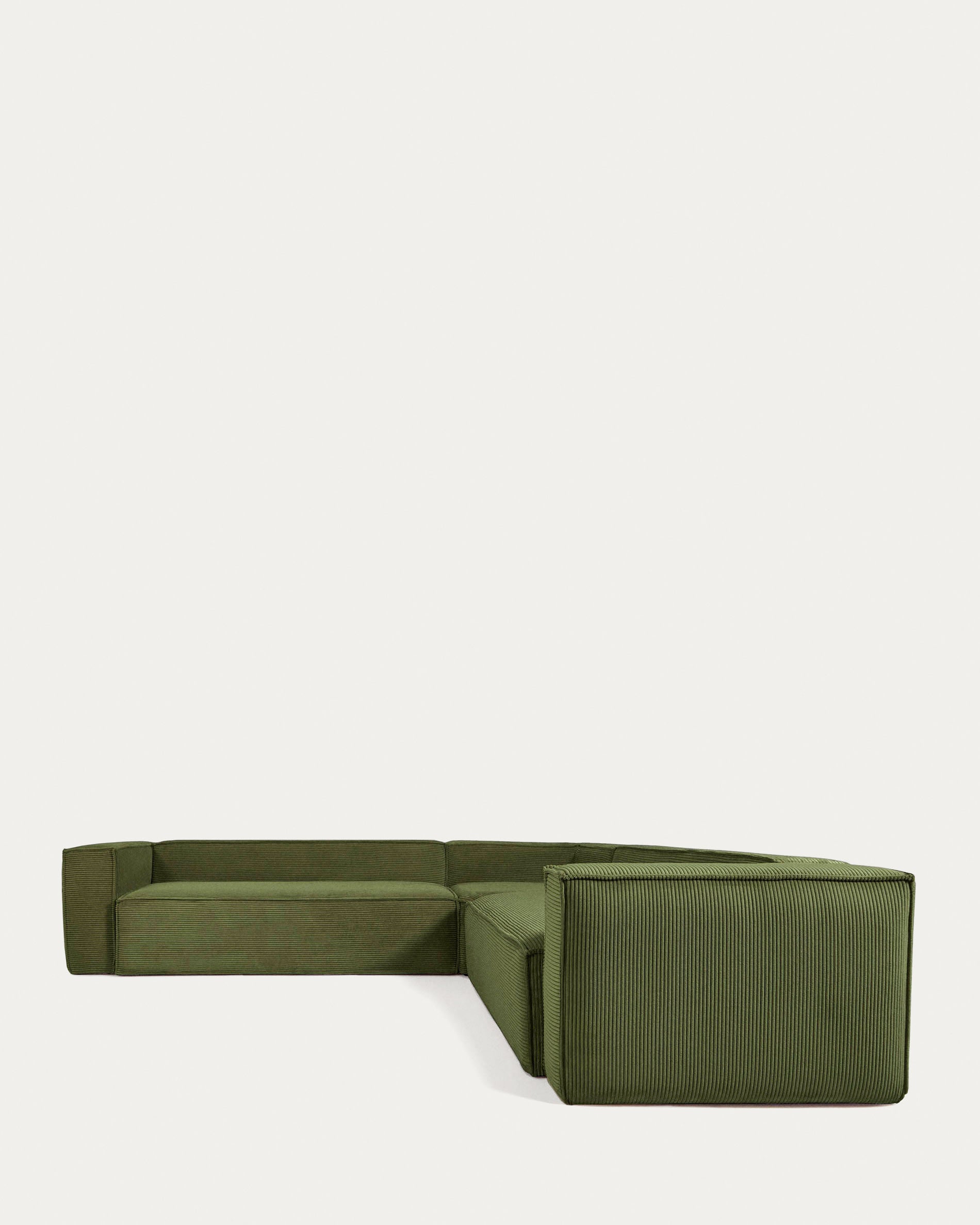 Blok 6-Sitzer Ecksofa dicker Cord grün 320 x 320 cm FSC Mix Credit in Grün präsentiert im Onlineshop von KAQTU Design AG. 4er Sofa ist von Kave Home