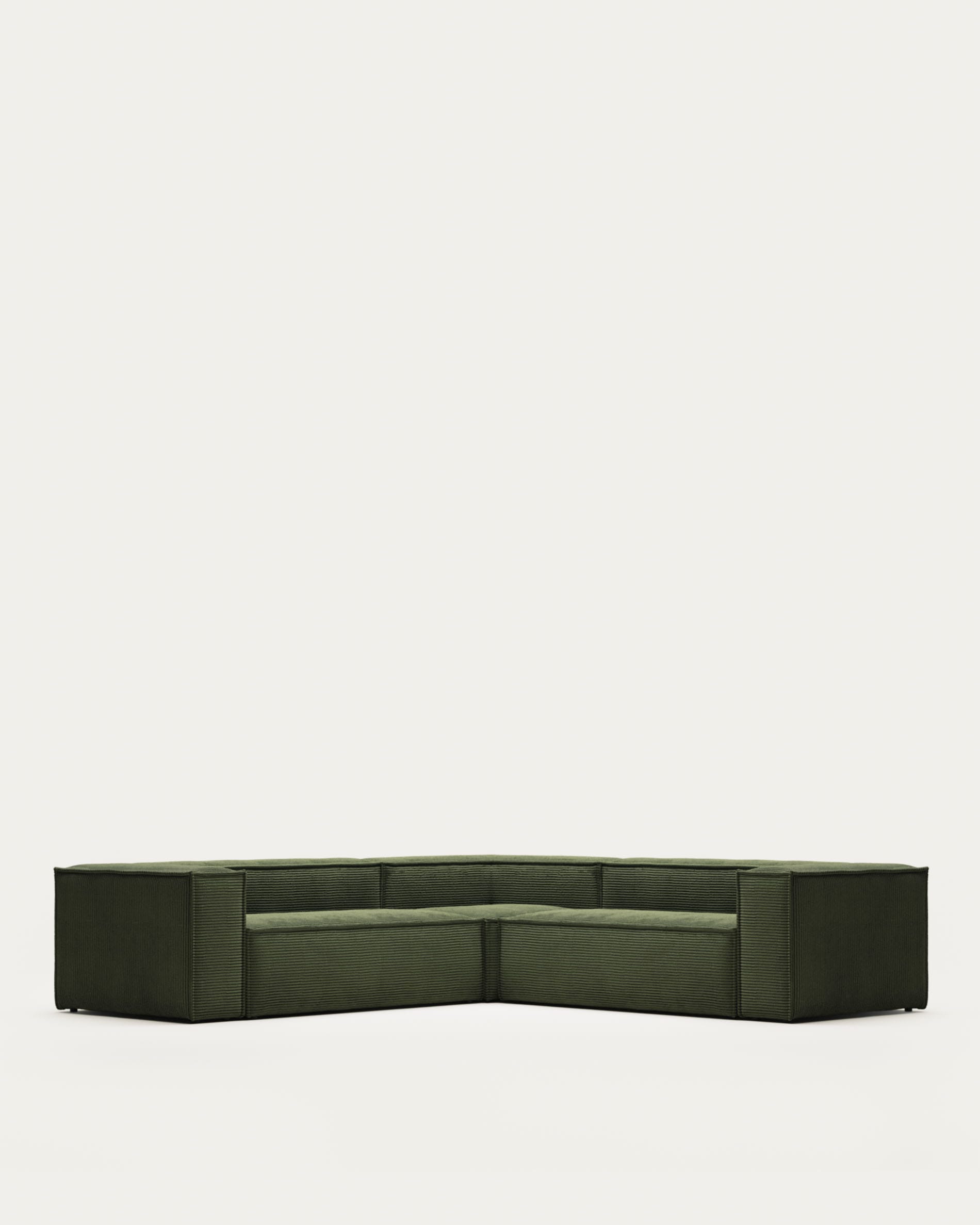 Blok 4-Sitzer Ecksofa dicker Cord grün 290 x 290 cm FSC Mix Credit in Grün präsentiert im Onlineshop von KAQTU Design AG. 4er Sofa ist von Kave Home