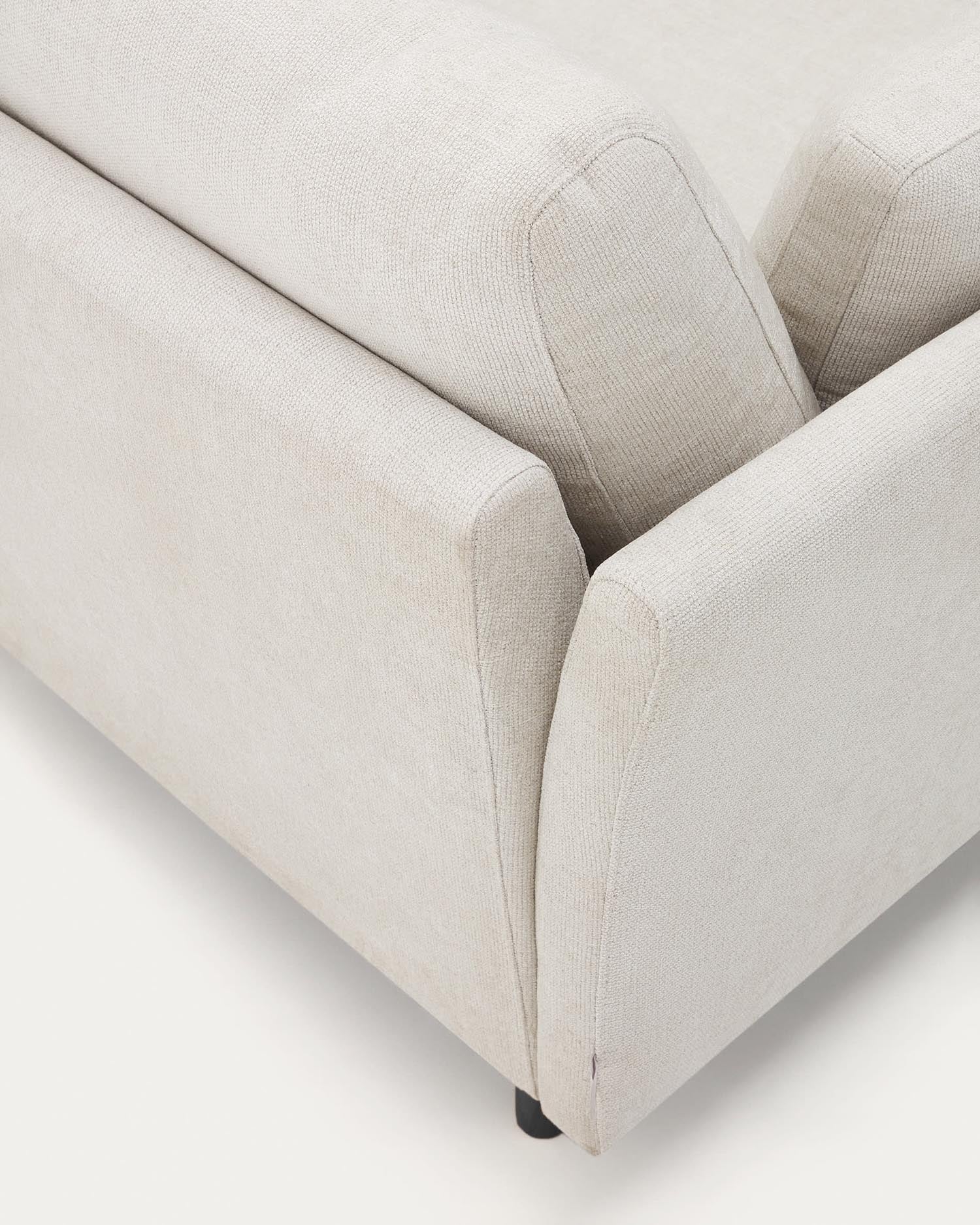 Gilma 2-Sitzer-Sofa aus Chenille in Perle und Beine mit schwarzem Finish 170 cm in Grau präsentiert im Onlineshop von KAQTU Design AG. 2er Sofa ist von Kave Home