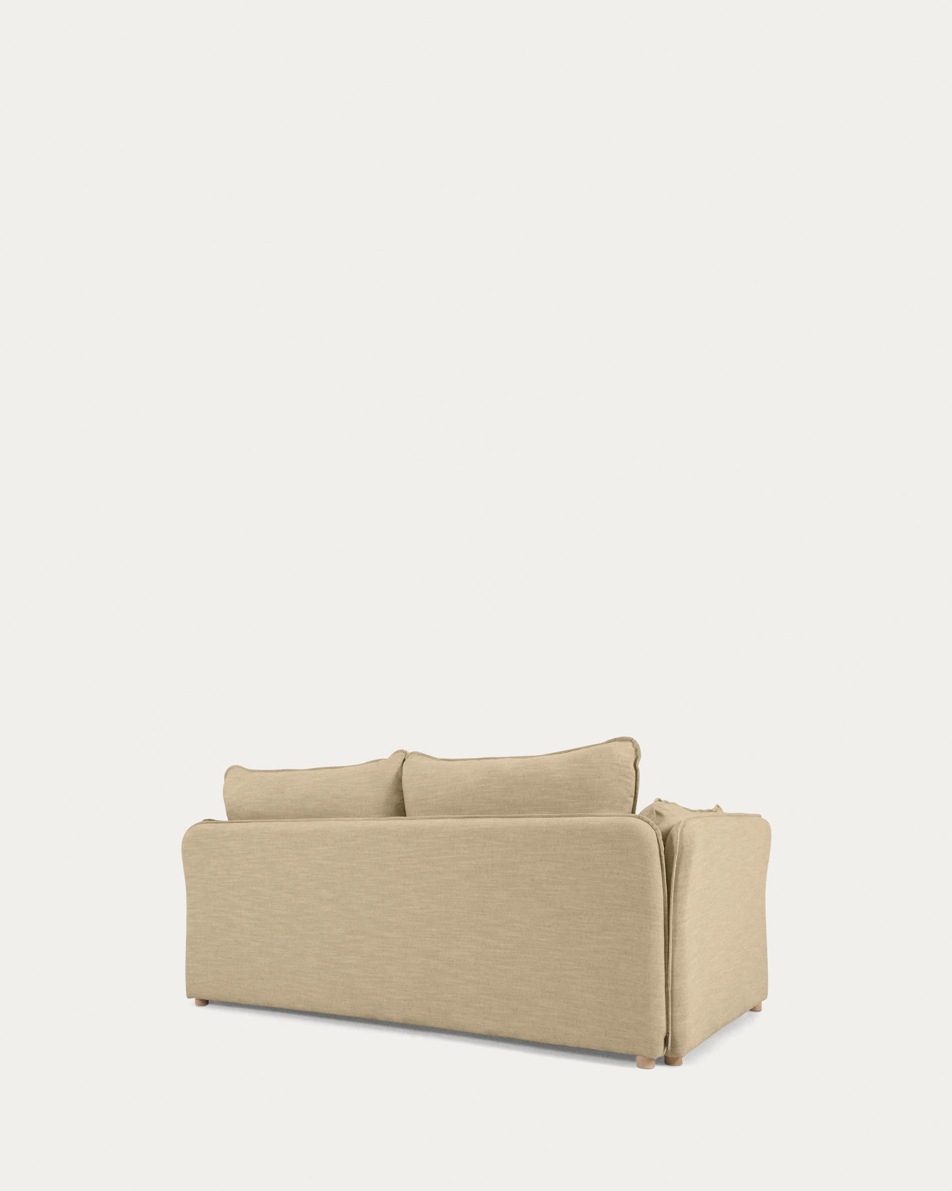 Tanit Schlafsofa beige und Beine aus massivem Buchenholz mit natürlichem Finish 210 cm FSC Mix Credit in Beige präsentiert im Onlineshop von KAQTU Design AG. Bettsofa ist von Kave Home